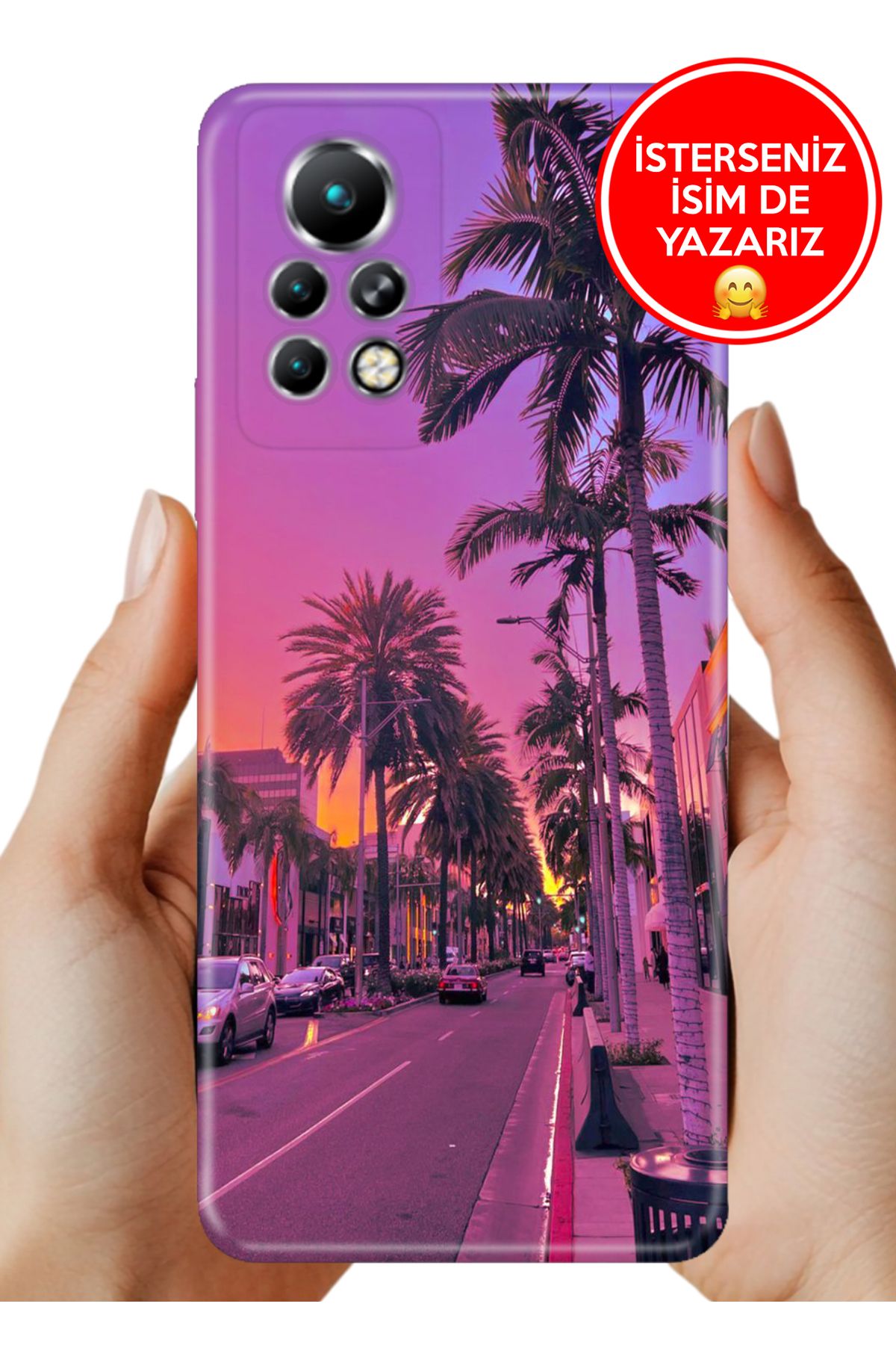 Cekuonline İnfinix Note 11 Pro X697 Kılıf Cekuform Desenli Art Silikon Beverly Hills 90210