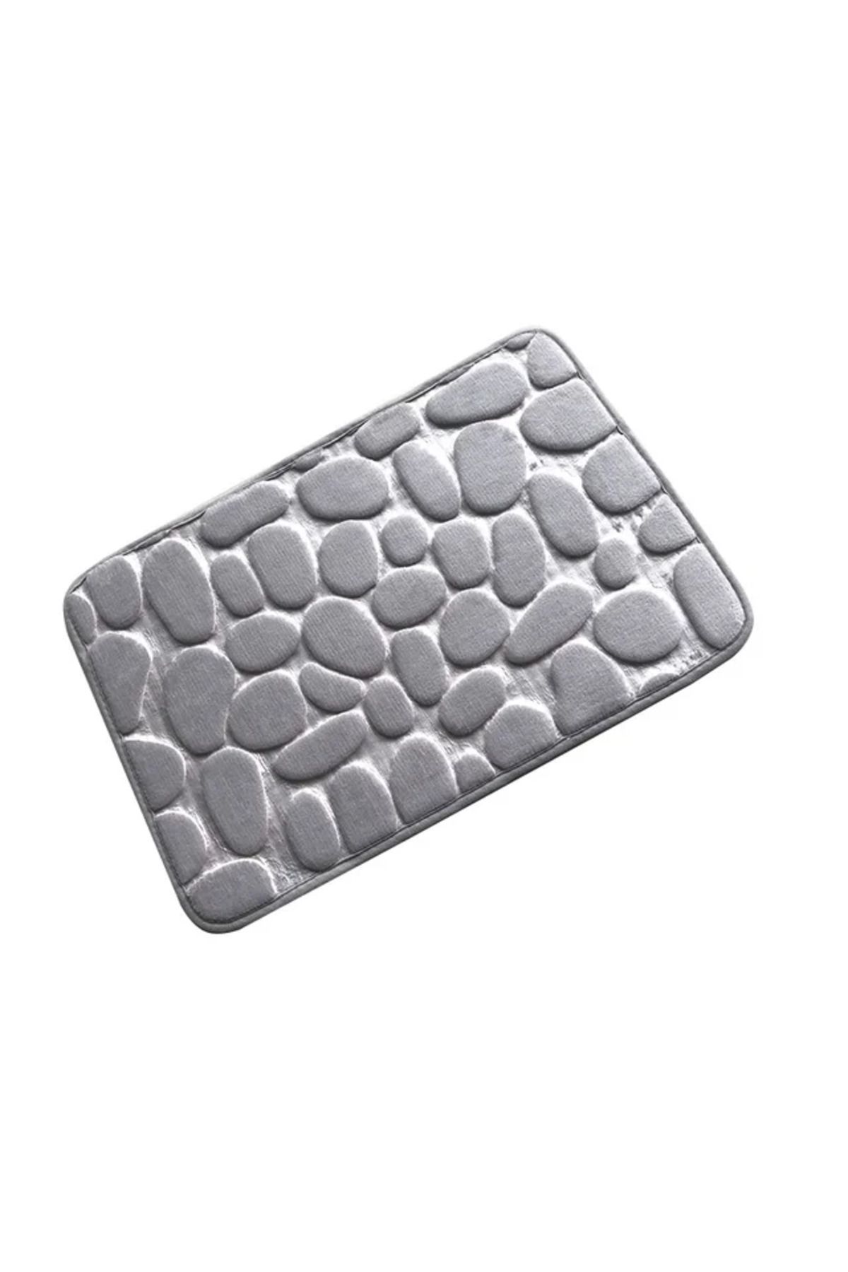 RiverWorld River World 60 cm x 40 cm Gri Renkte Banyo Paspası Kaydırmaz