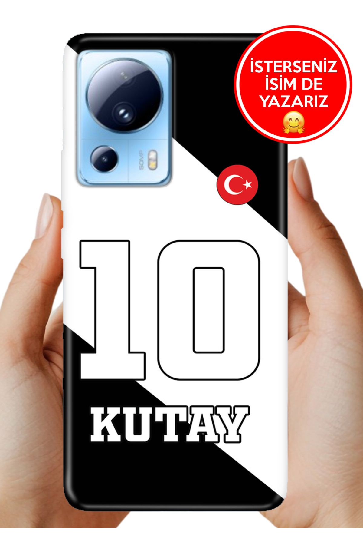 Cekuonline Xiaomi Mi 13 Lite Kılıf Kişiye Özel İsim Yazılı Forma Tasarım Silikon Zigzag