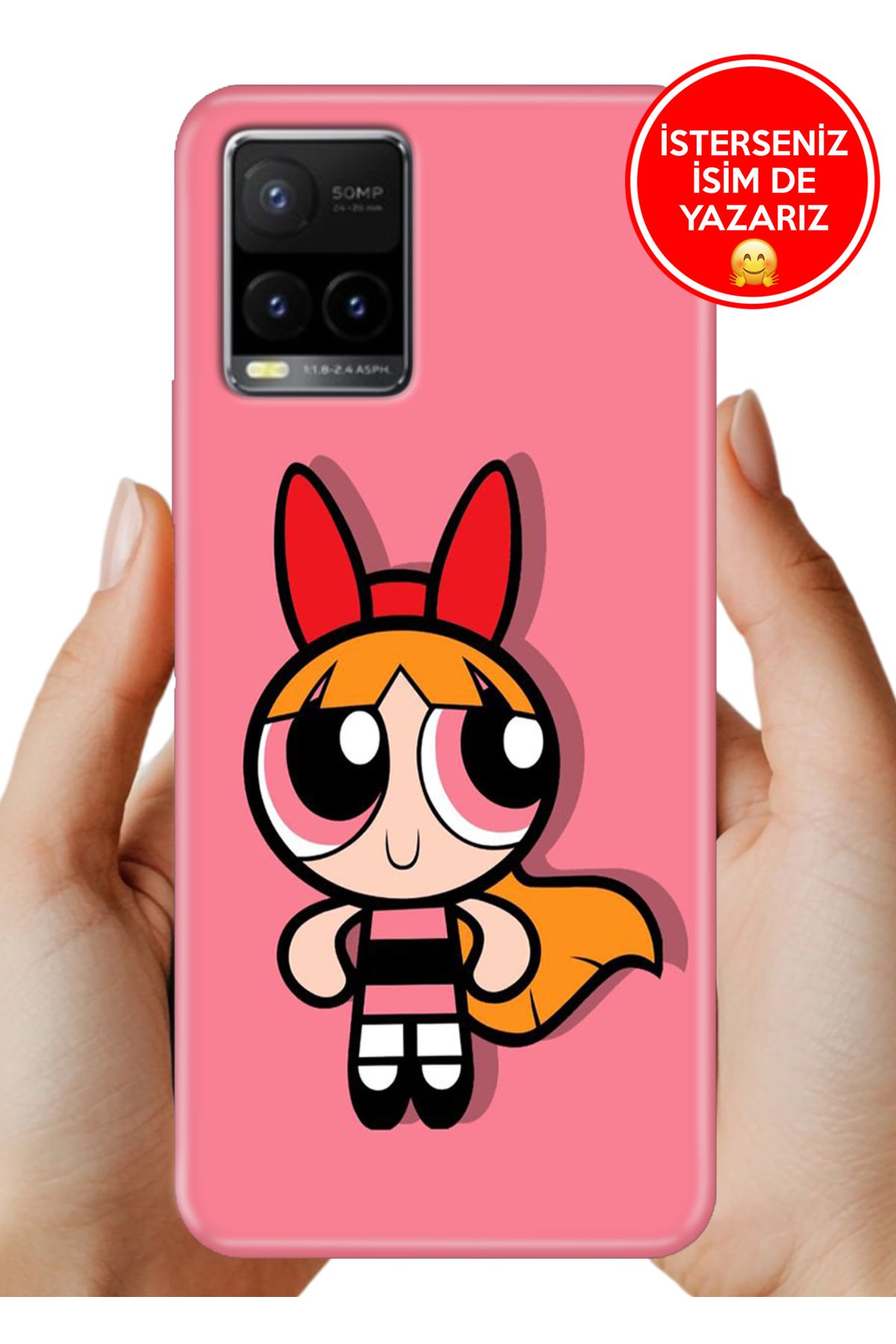 Cekuonline Vivo Y32 / Y33S Uyumlu Kılıf Desenli İsimli / İsimsiz Silikon Power Puff