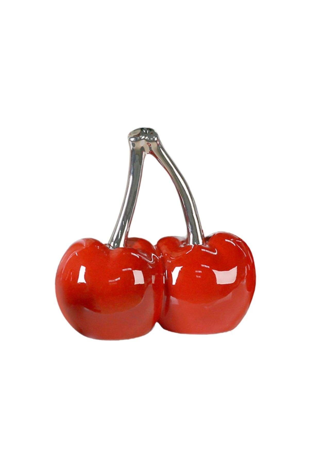 Gilde Gılde Kiraz Dekoratif Obje Seramik Kırmızı Büyük Boy W.22 Cm H.21 Cm