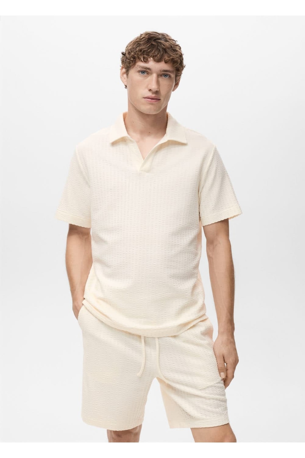 Gofre pamuklu polo gömlek