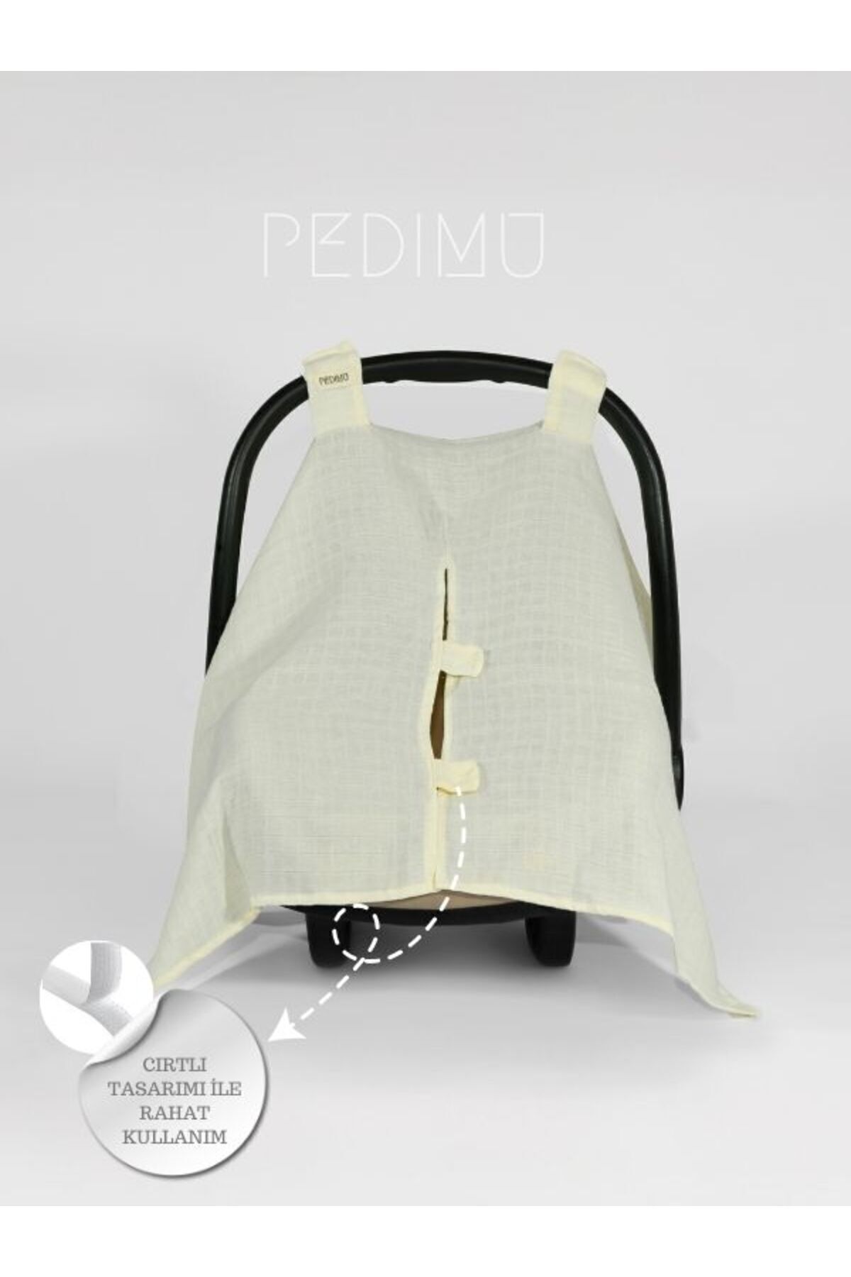 Pedimu Soft Renk Cırtlı Müslin Puset Örtüsü %100 Cotton fotoğrafı 3 (önizleme)