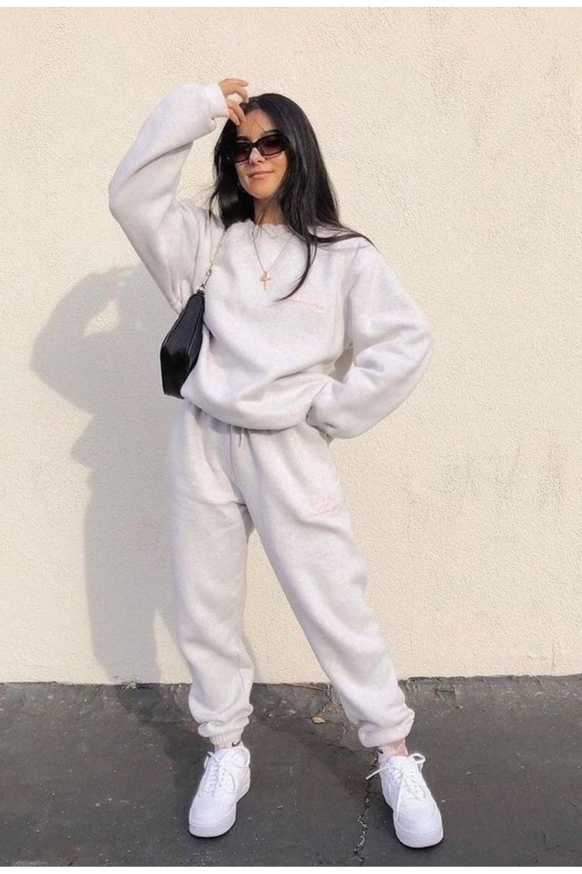UYN SPORT Unisex Gri Eşofman Altı Pamuk Polyester