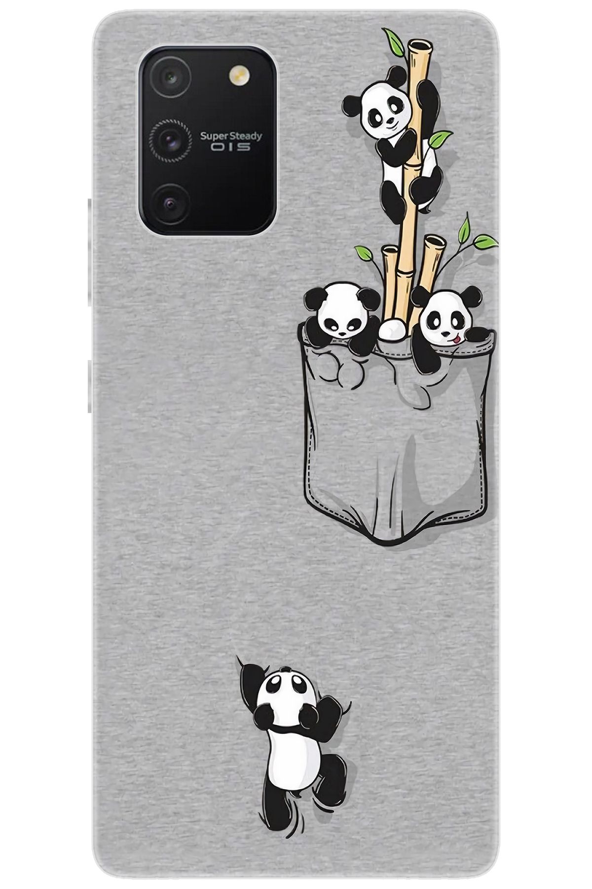 Ceppare Samsung Galaxy S10 Lite (SM-G770F) Uyumlu Kılıf Desen Baskılı Silikon Pandalar STK:749 CP-evL2EDT