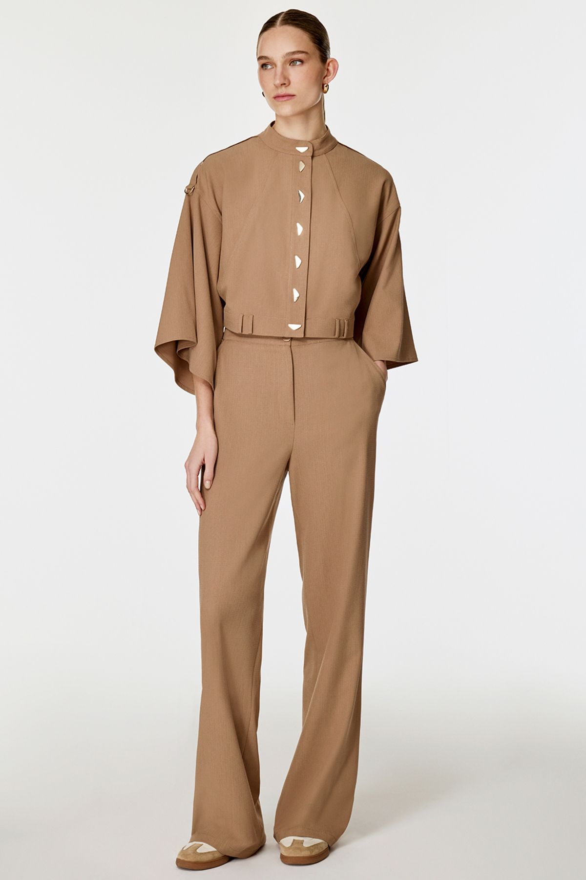 NAGRADA Geniş Kollu Bomber Takım Camel