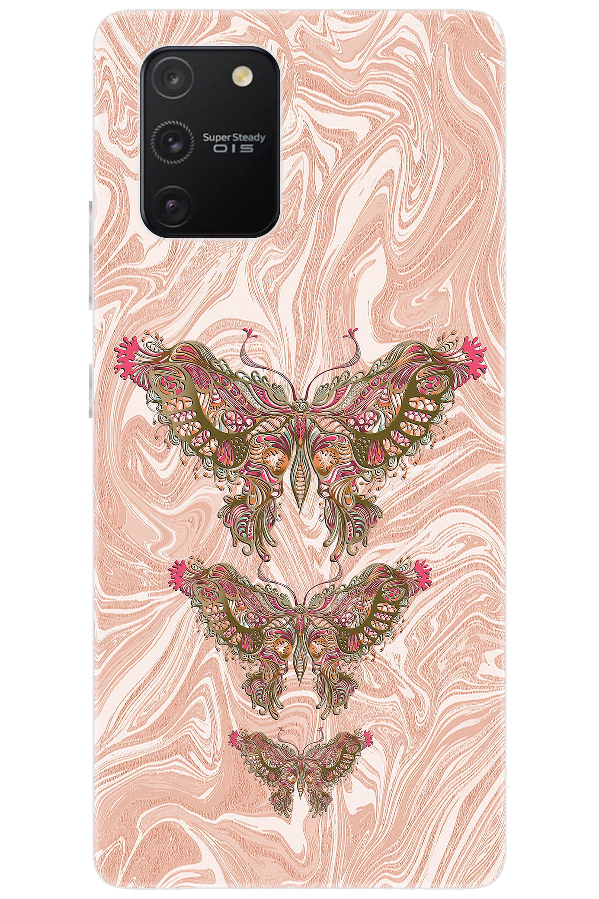 Ceppare Samsung Galaxy S10 Lite (SM-G770F) Uyumlu Kılıf Desen Baskı Silikon Kelebek Resim STK:552 CP-Kzu0AH5