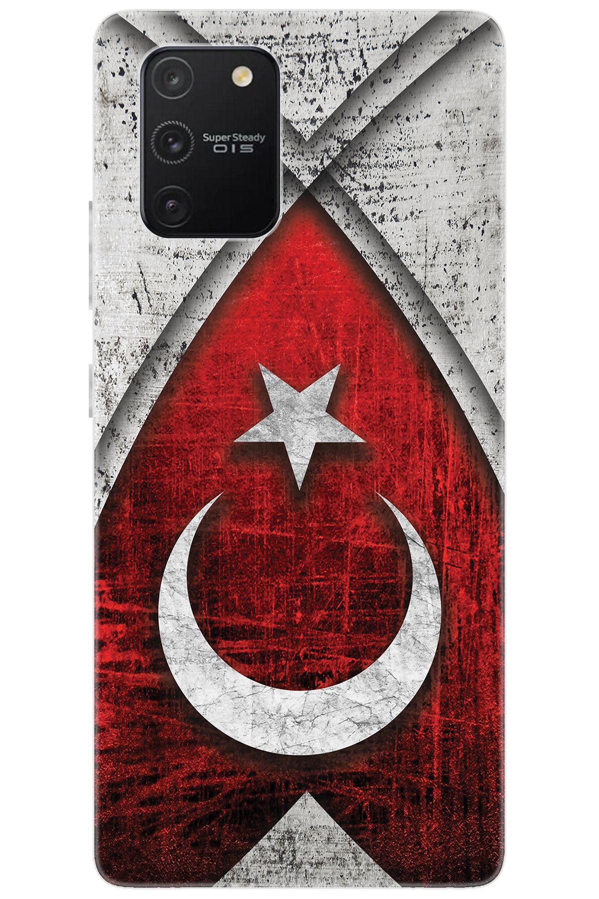 Ceppare Samsung Galaxy S10 Lite (SM-G770F) Uyumlu Kılıf Silikon Türk Bayrağı Tasarım STK:380 CP-HIgbLi8