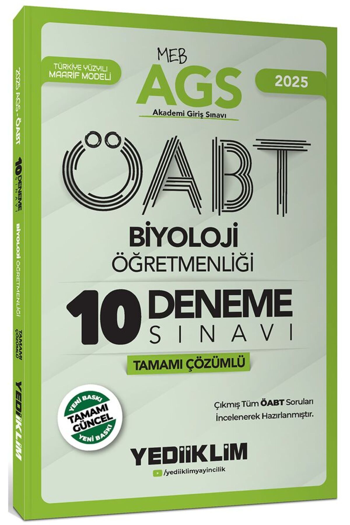Yediiklim Yayınları Yediiklim 2025 MEB AGS ÖABT Biyoloji Öğretmenliği Tamamı Çözümlü 10 Deneme Sınavı