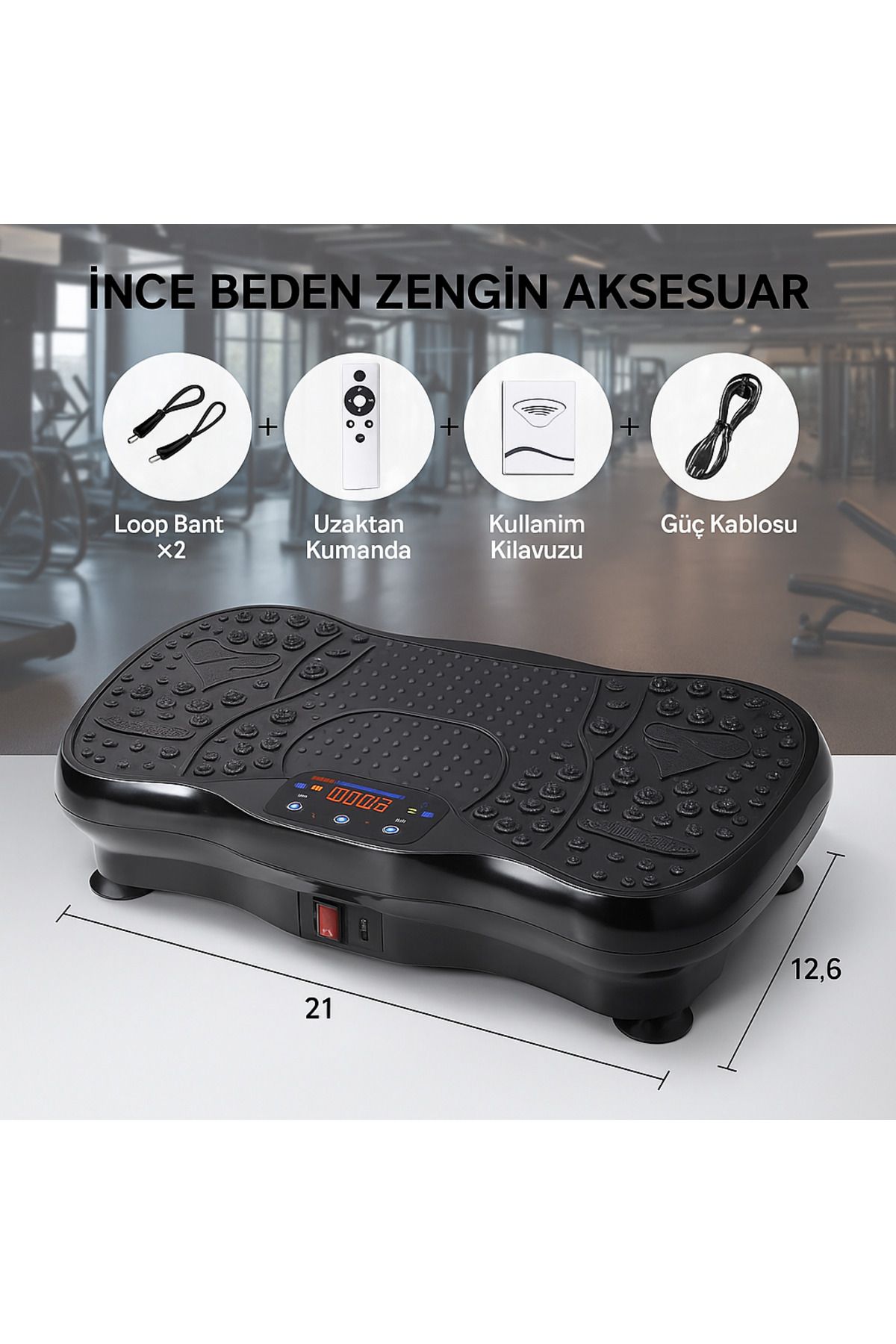 Titreşimli Spor Aleti Bluetooth & USB Müzik Çalarlı Egzersiz ve Platformu