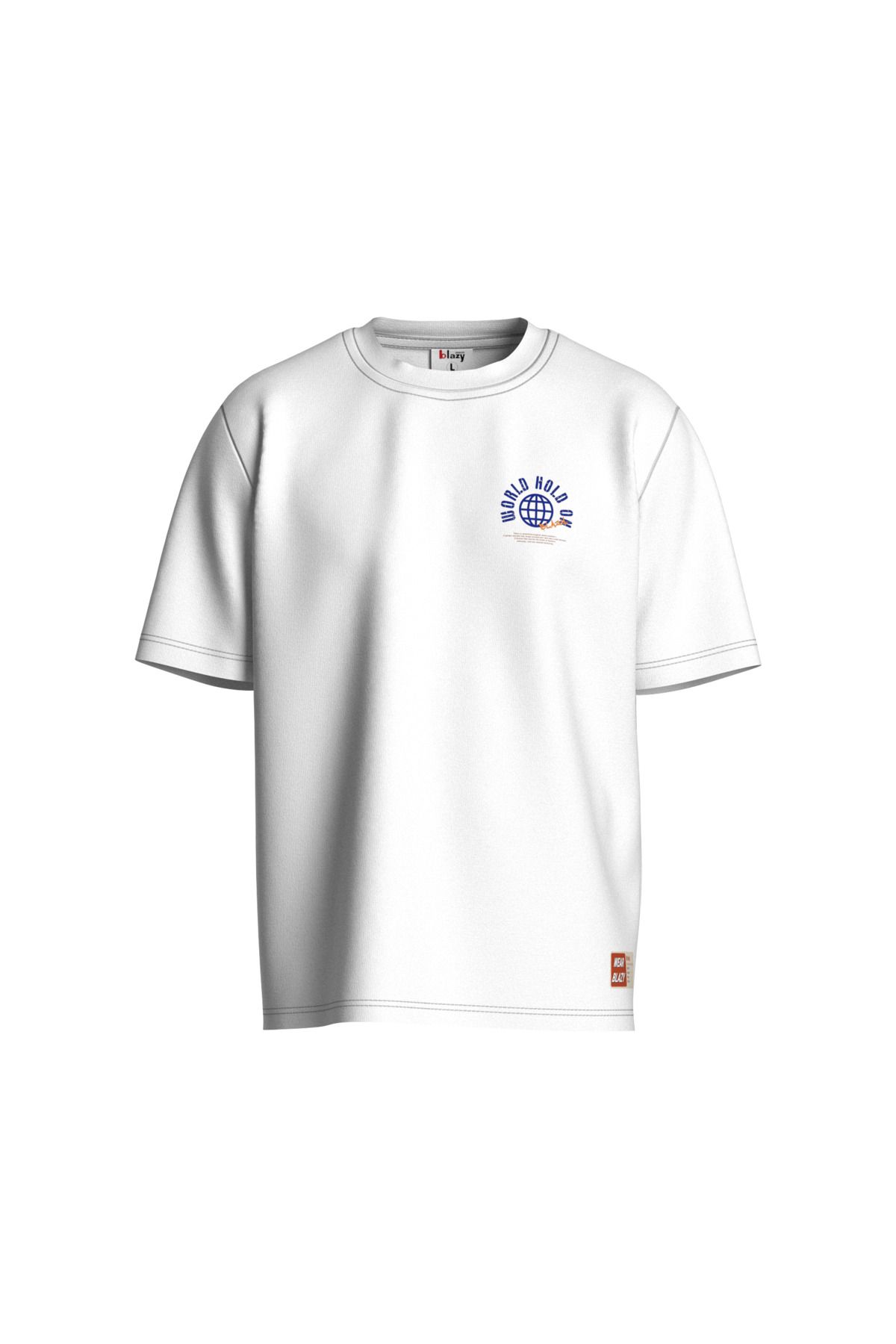 BLAZY WORLD WİEW BASKILI OVERSİZE T-SHIRT