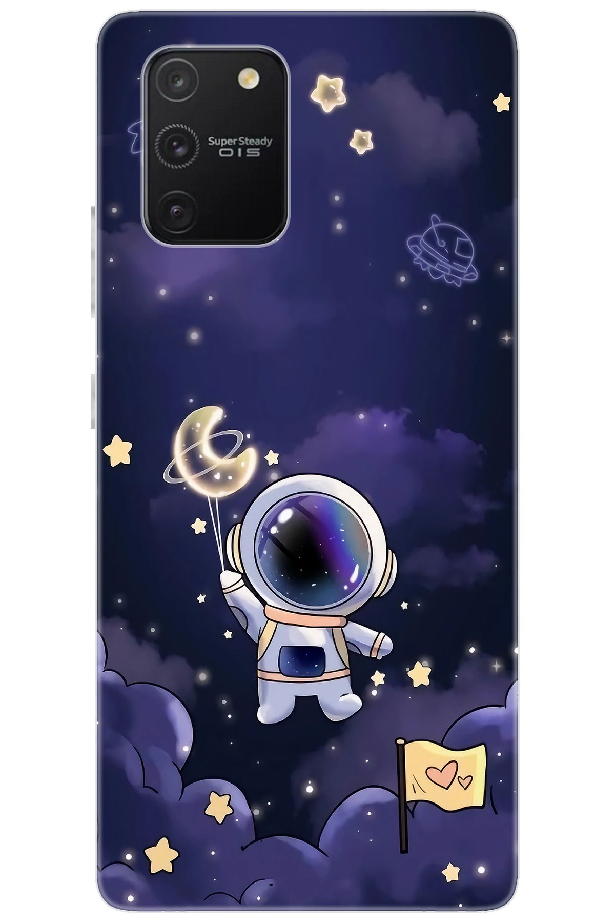 Ceppare Samsung Galaxy S10 Lite (SM-G770F) Uyumlu Kılıf Desen Baskılı Silikon Astronot STK:738 CP-0L2mjMD