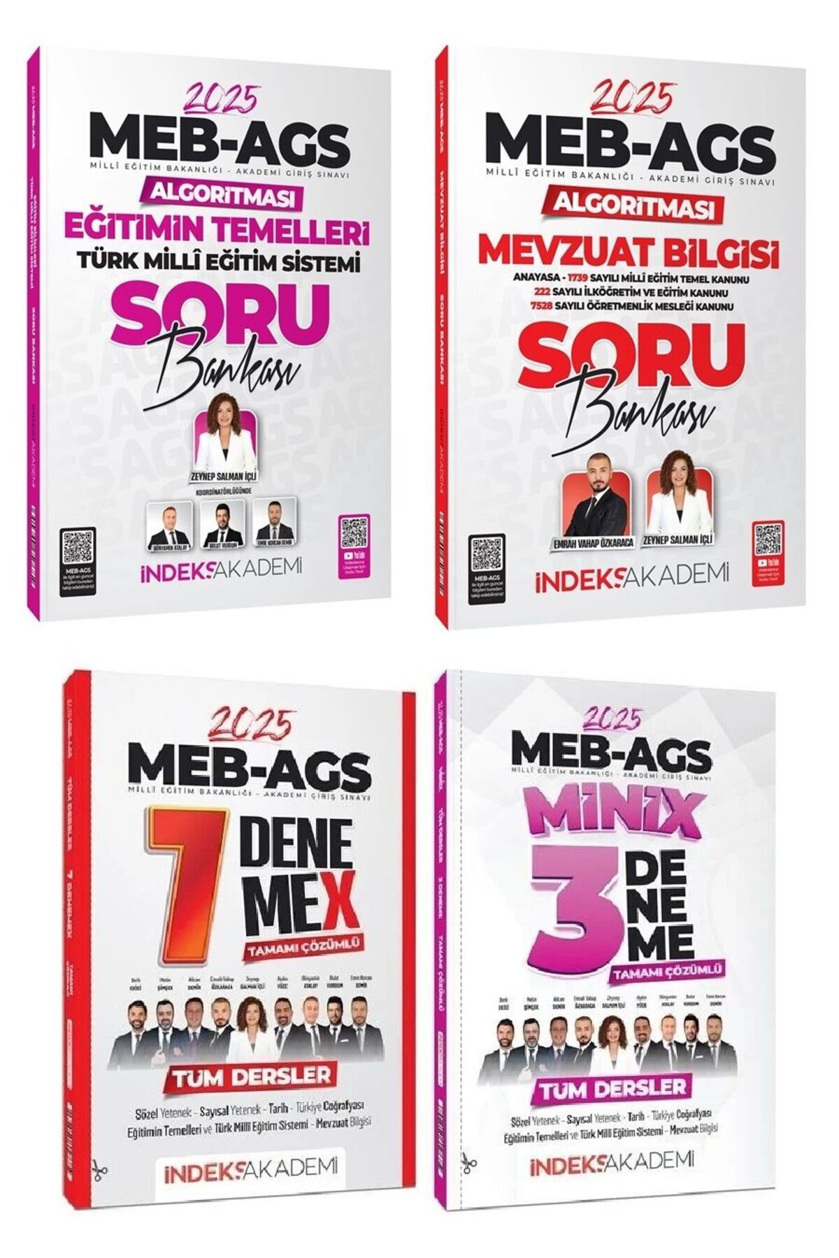 İndeks Akademi İndeks 2025 MEB-AGS Eğitimin Temelleri + Mevzuat Bilgisi Soru Bankası + Tüm Dersler 10 Denem