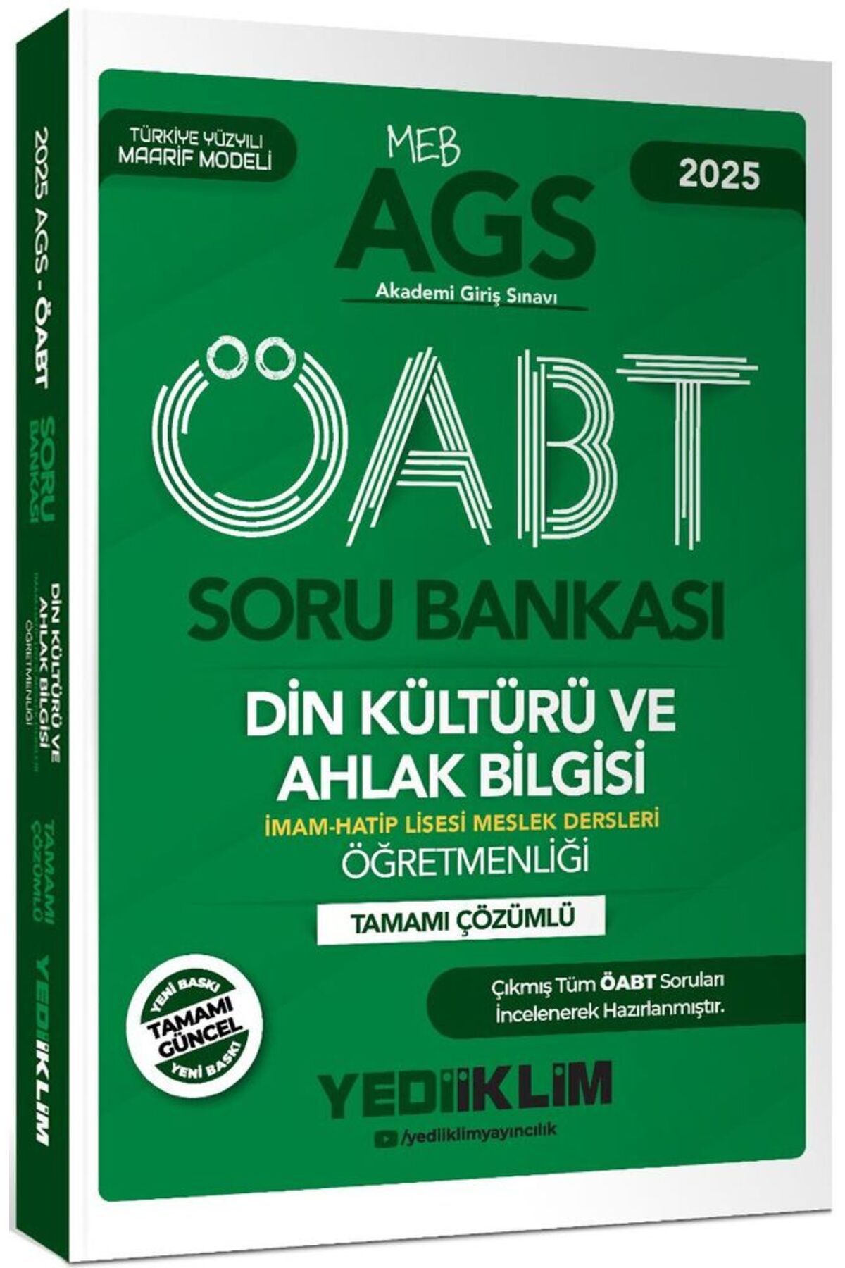 Yediiklim Yayınları Yediiklim 2025 MEB AGS ÖABT Din Kültürü ve Ahlak Bilgisi Öğretmenliği Tamamı Çözümlü Soru Bankası