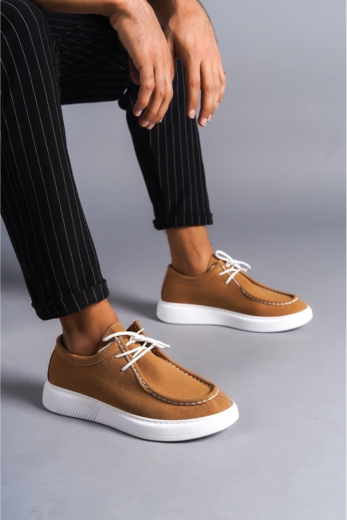 Byshoes SLW170 Tornado Bağcıklı Süet Erkek Günlük Spor Klasik Ayakkabı SBT - Taba