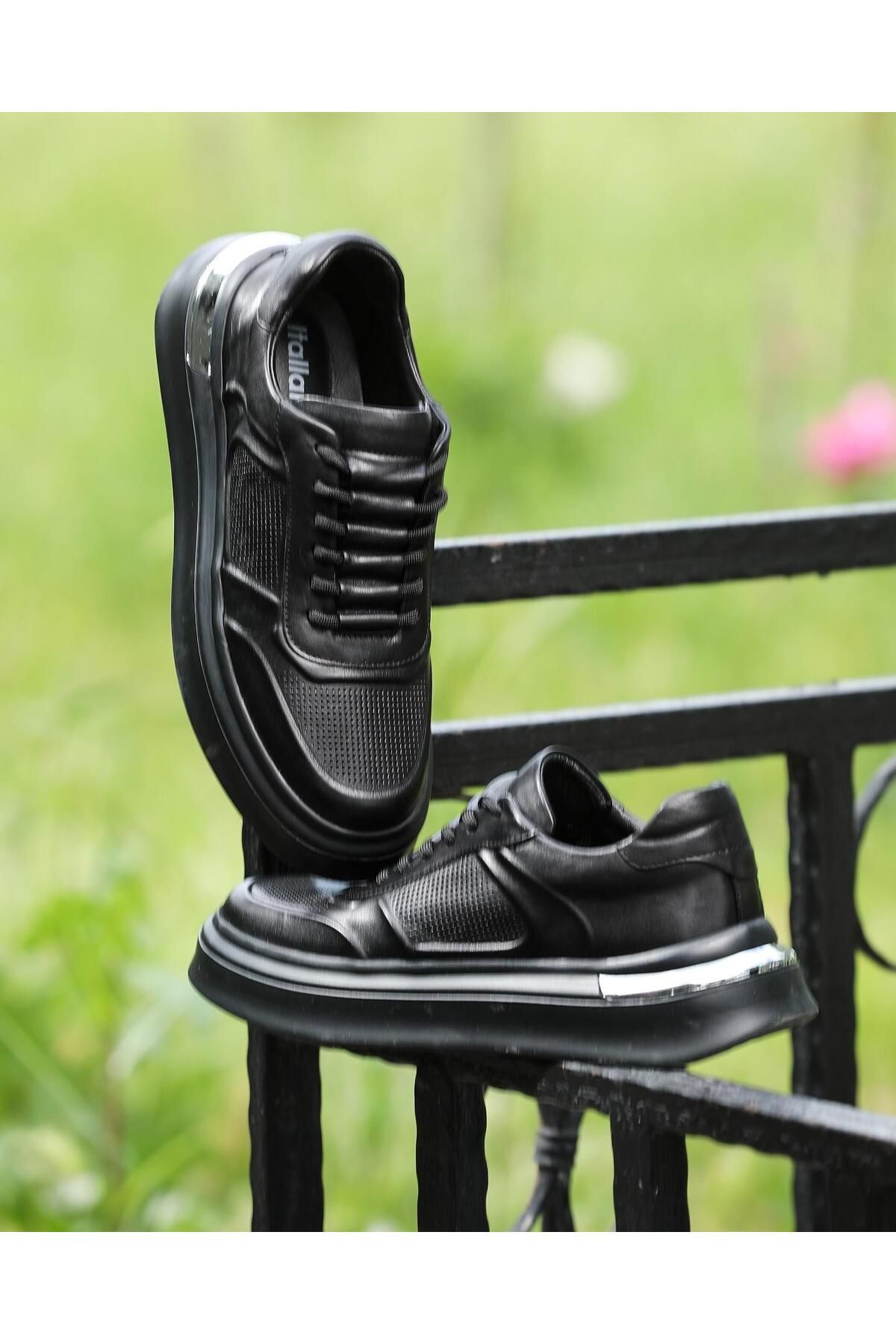 ByItallanoshoes BLACK FAMİN 0059 HAKİKİ DERİ GÜNLÜK ERKEK SNEAKER AYAKKABI