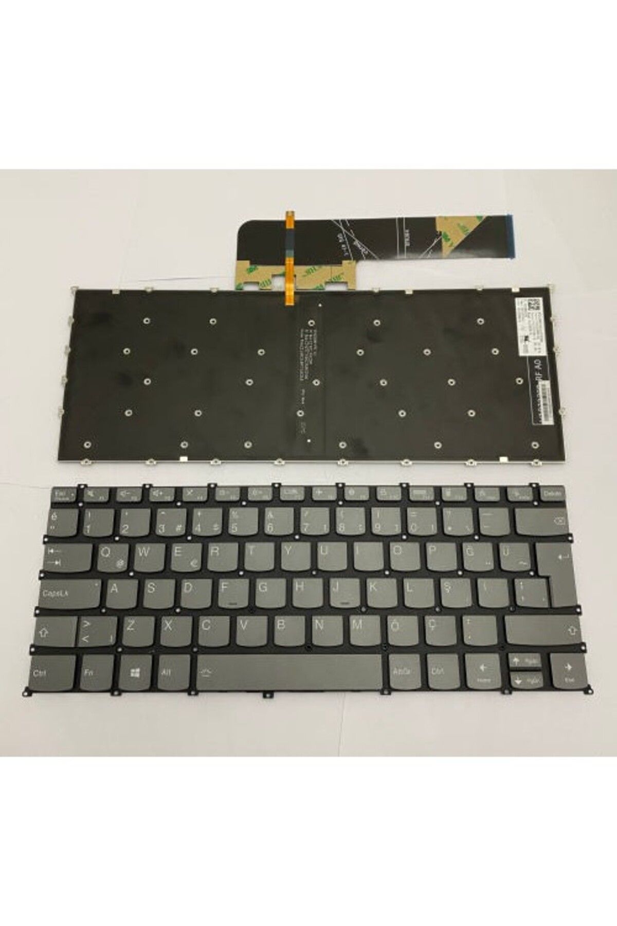 NION Lenovo ideaPad Flex 5-14ALC05 uyumlu Notebook Klavye (Aydınlatmalı Kül rengi TR)