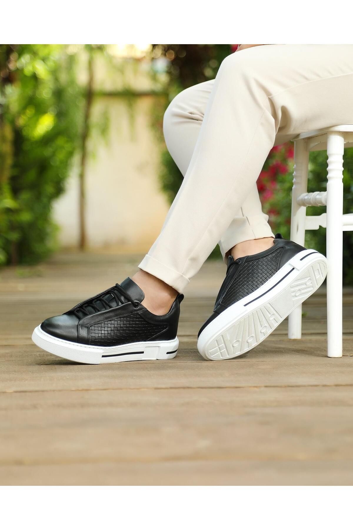 ByItallanoshoes BLACK DATUN 0013 HAKİKİ DERİ ERKEK SNEAKER AYAKKABI