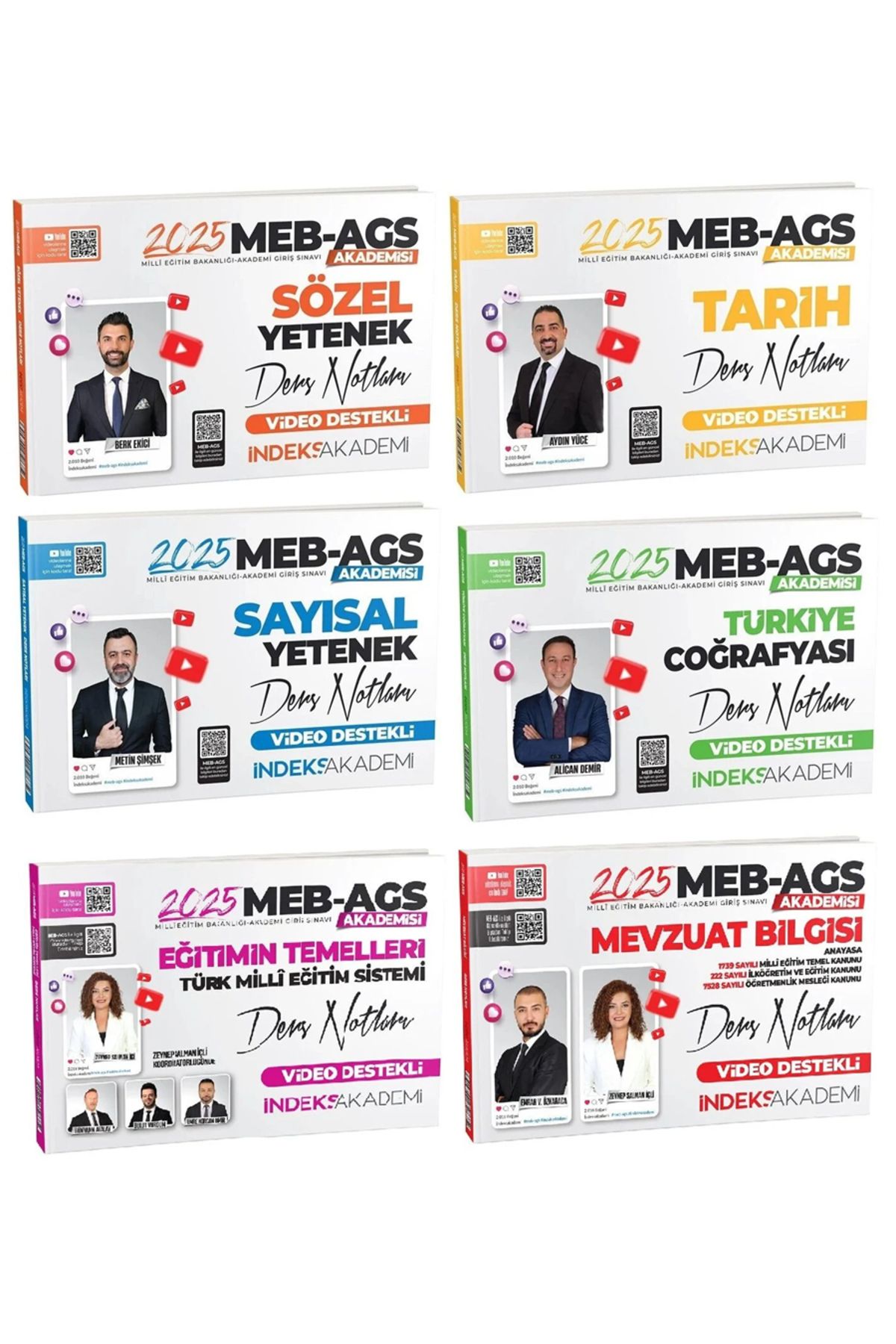 İndeks Akademi İndeks 2025 MEB-AGSsi Tüm Dersler Ders Notları 6 lı Set