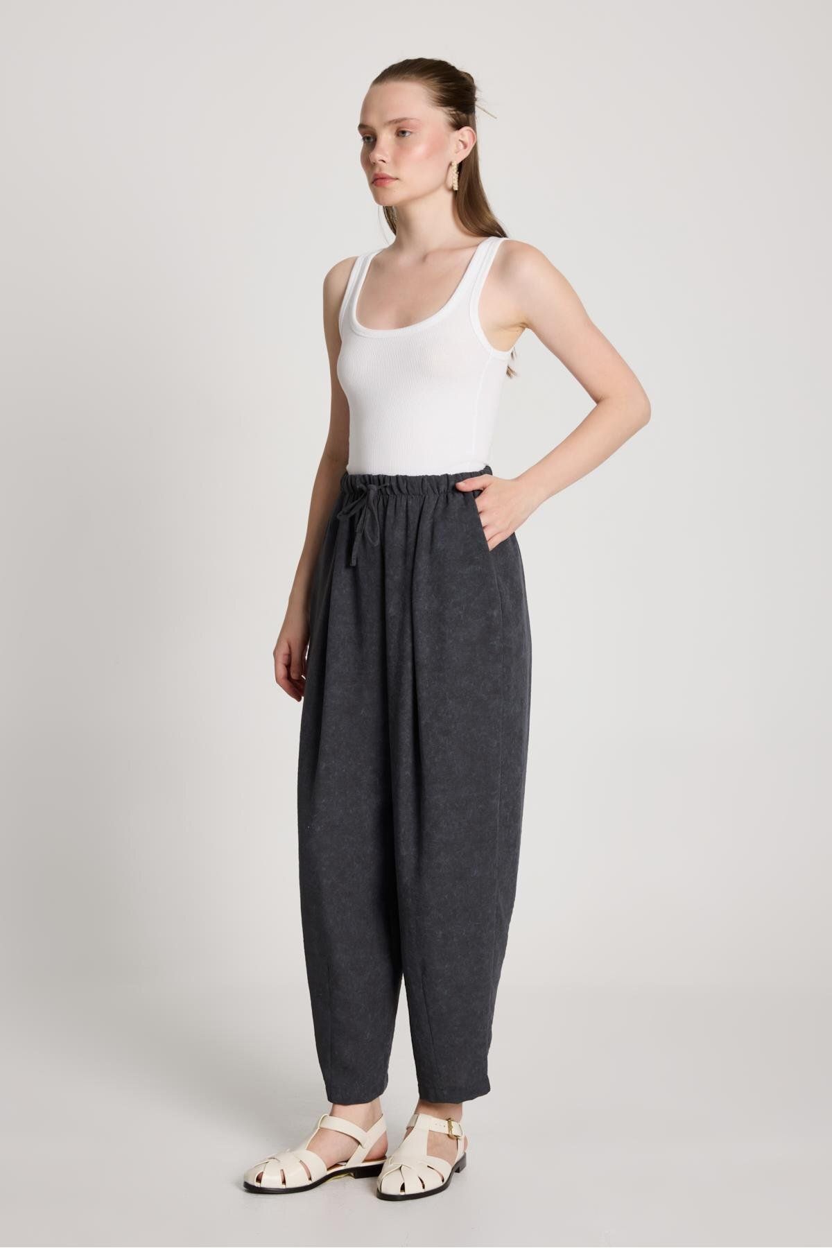 minaaise Pauline Keten Pantolon Antrasit