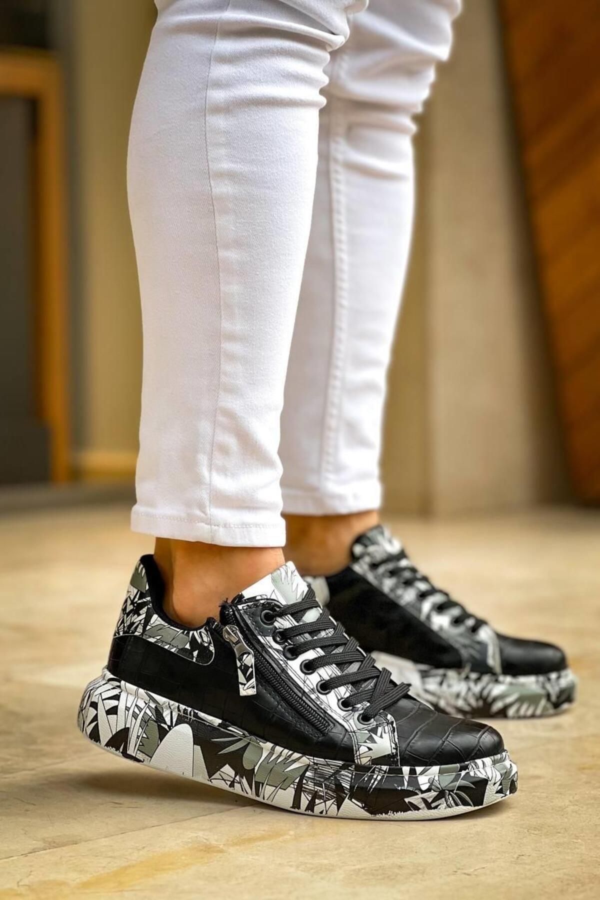 Byshoes KB-02 Kuback Bağcıklı Crocodile Siyah Siyah Günlük Erkek Ayakkabı