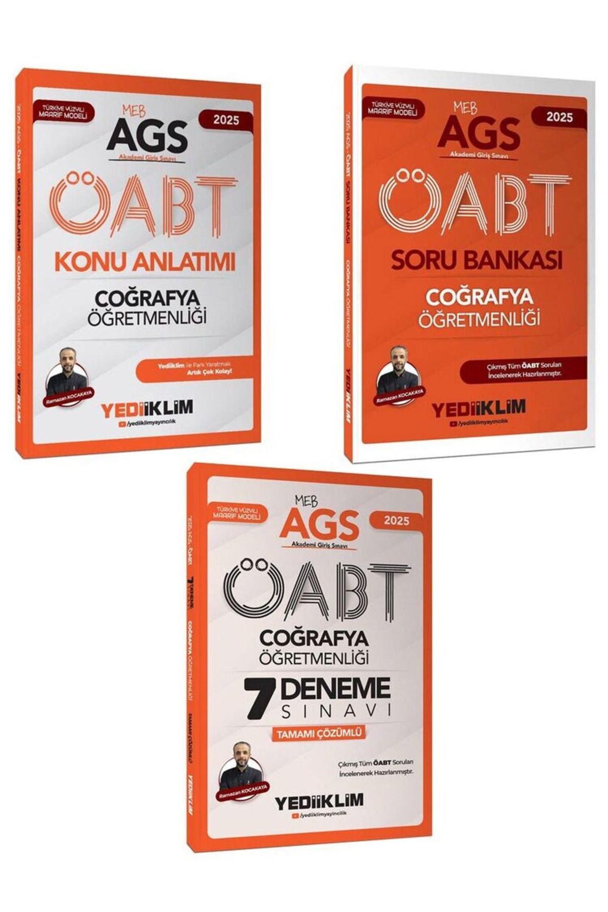 Yediiklim Yayınları Yediiklim 2025 MEB AGS ÖABT Coğrafya Öğretmenliği Konu+Soru+Deneme Seti