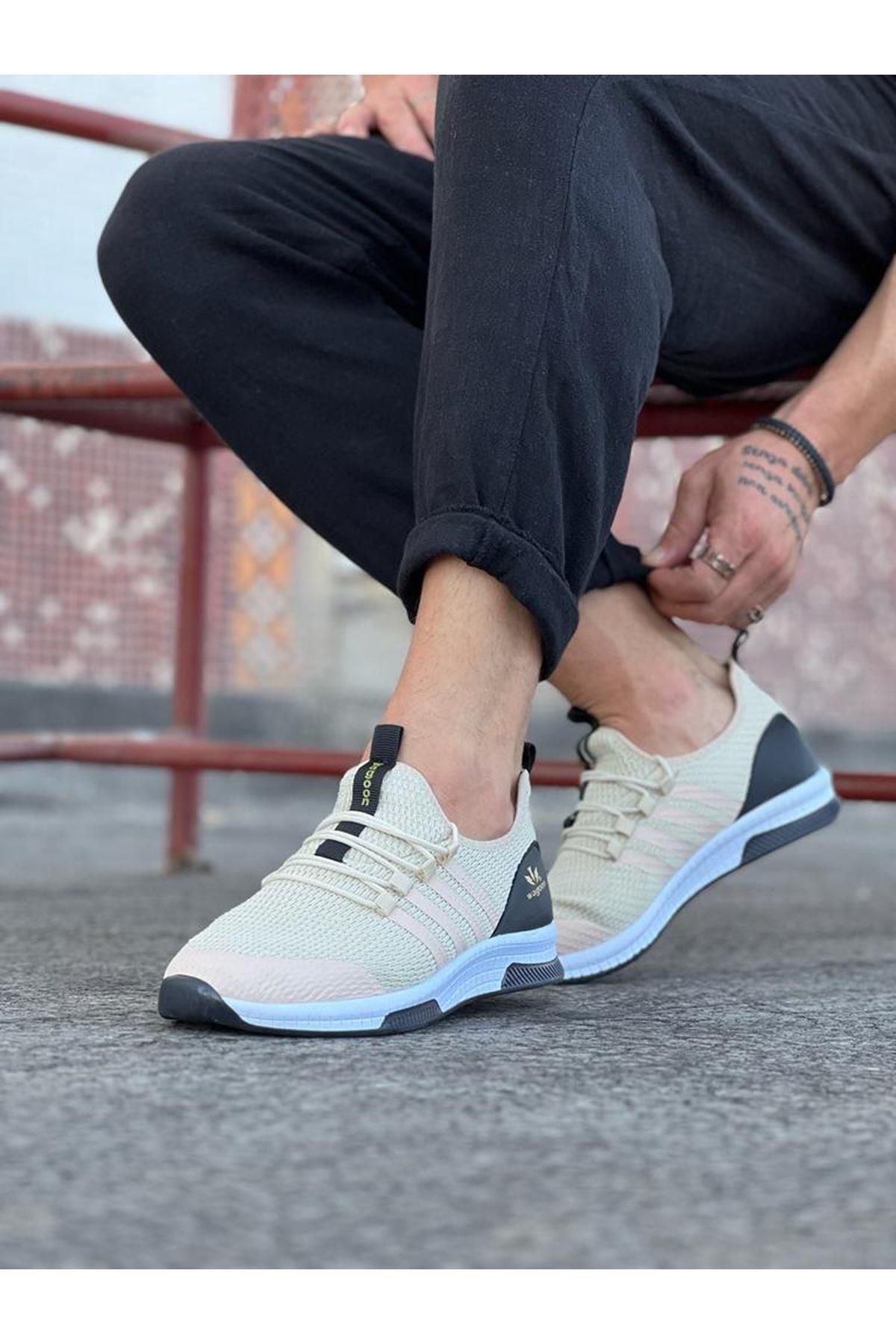 Byshoes Wagoon WG103 Bej Triko Erkek Spor Ayakkabı