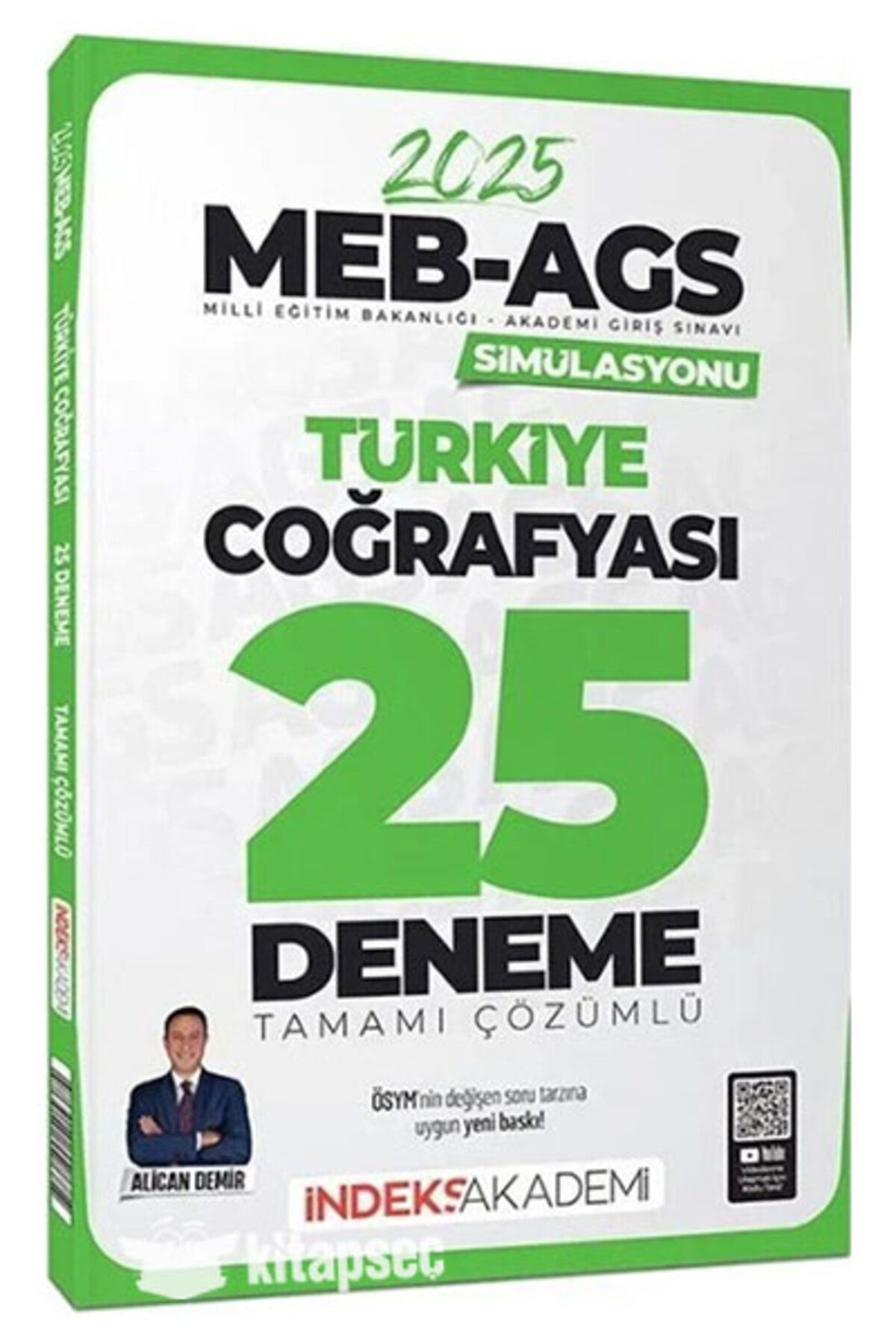 İndeks Akademi İndeks 2025 MEB-AGS Simülasyonu Türkiye Coğrafyası 25 Deneme Çözümlü - Alican Demir İndeks A