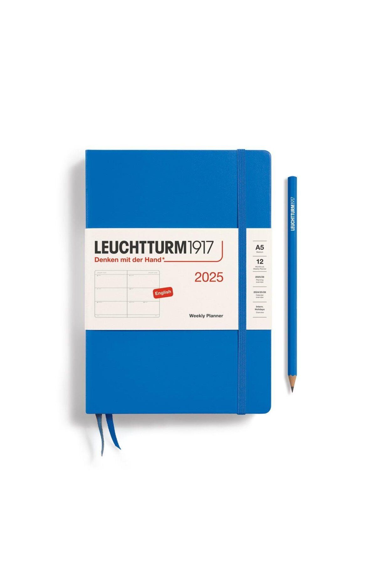 Leuchtturm1917 2025 Haftalık Planlayıcı Ve Not Defteri, Orta Boy (A5), 144 Sayfa, Ingilizce, Noktalı