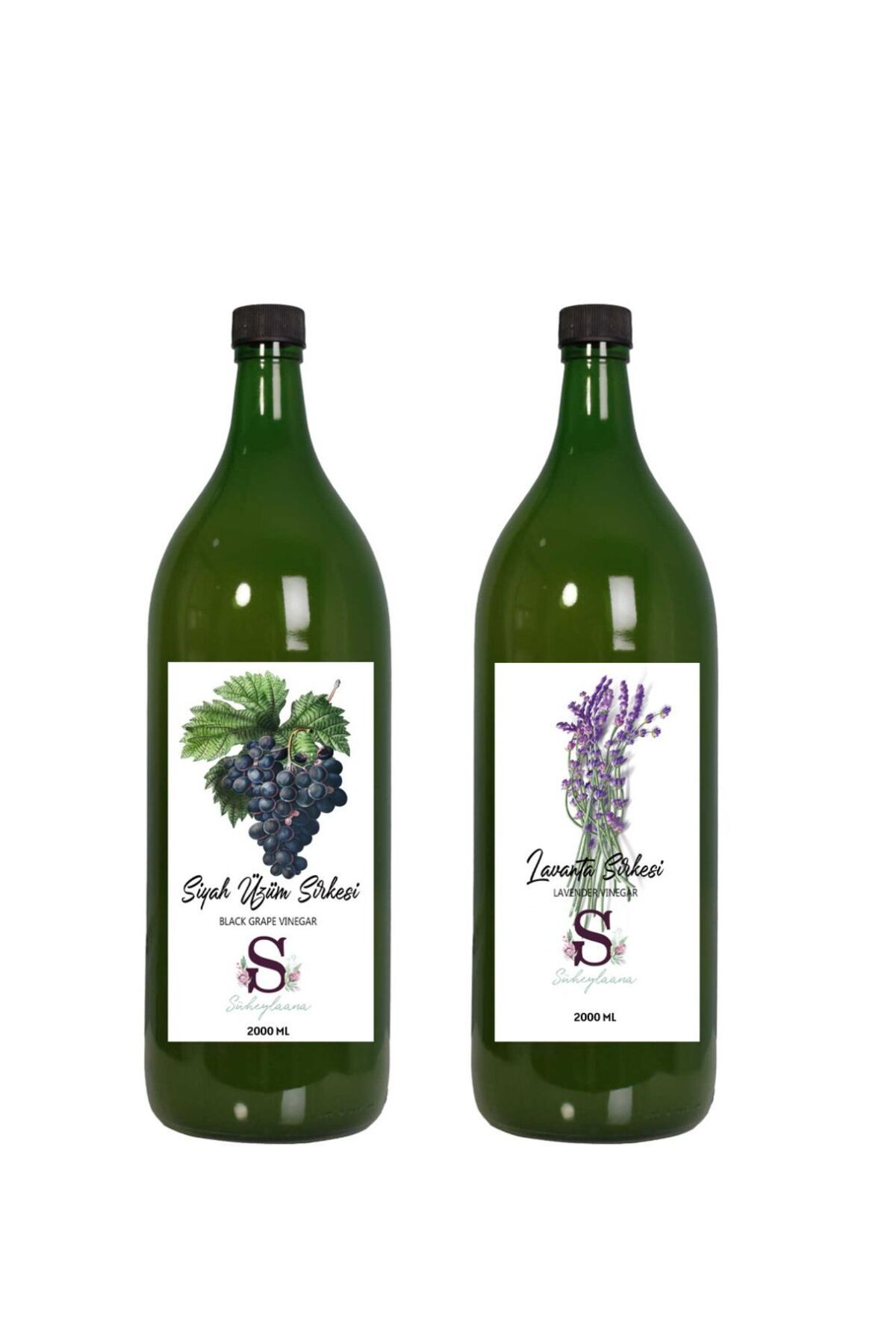 Süheylaana Doğal Siyah Üzüm Sirkesi 2000 Ml - Doğal Lavanta Sirkesi 2000 Ml