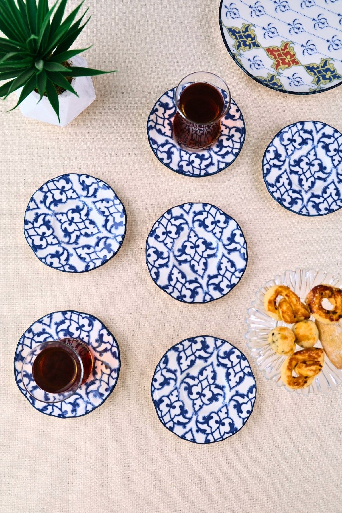 tabakevi Tabak Evi Porselen Mia Çay Tabak Takımı 12cm 6 Parça FLY6ÇTPRS1210