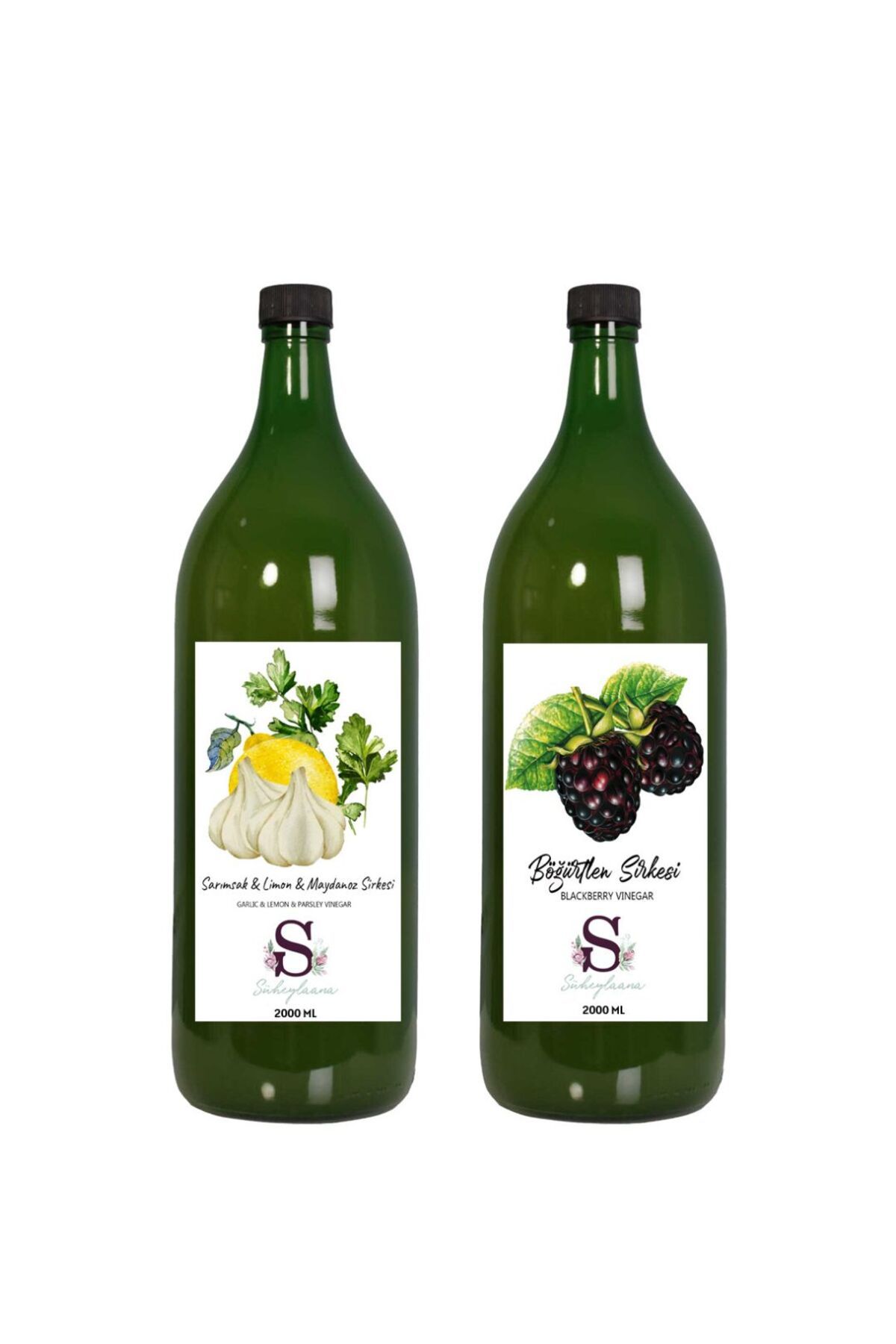 Süheylaana Doğal Sarımsak & Limon & Maydanoz Sirkesi 2000 Ml - Doğal Böğürtlen Sirkesi 2000 Ml