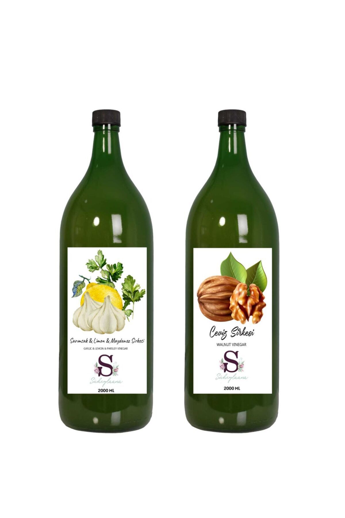 Süheylaana Doğal Sarımsak & Limon & Maydanoz Sirkesi 2000 Ml - Doğal Ceviz Sirkesi 2000 Ml