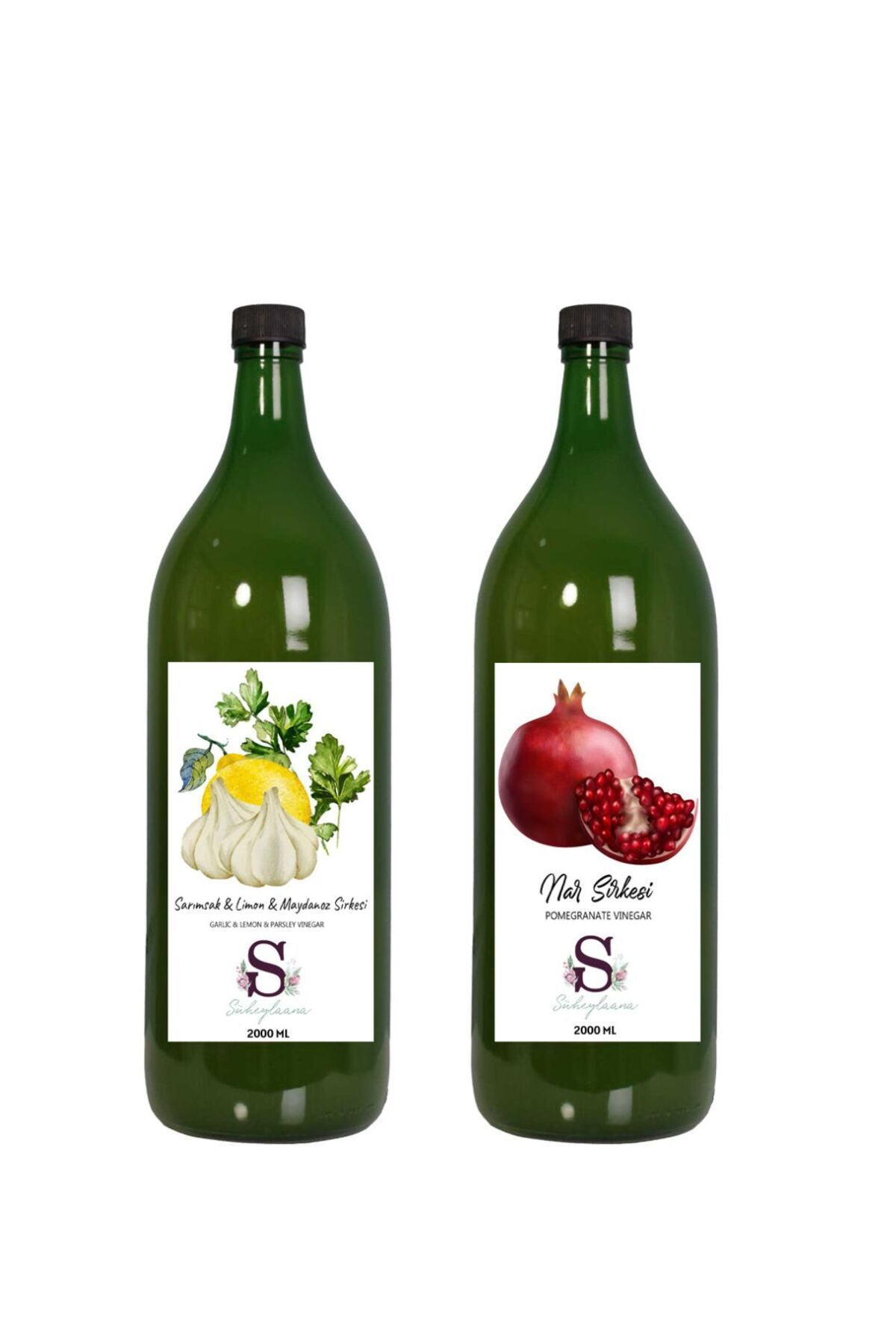 Süheylaana Doğal Sarımsak & Limon & Maydanoz Sirkesi 2000 Ml - Doğal Nar Sirkesi 2000 Ml