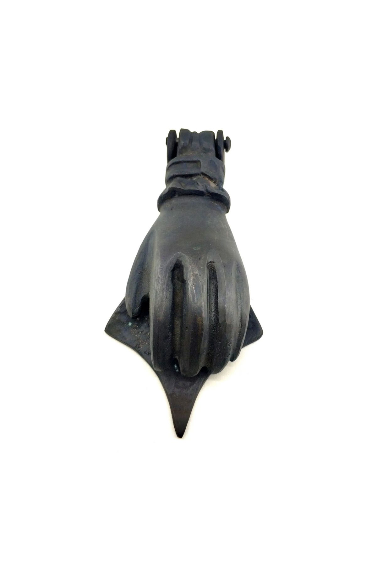 Modafiks Antika Tarz Dekoratif Pirinç El Kapı Tokmağı Taktak - 167x75 Mm Oksit