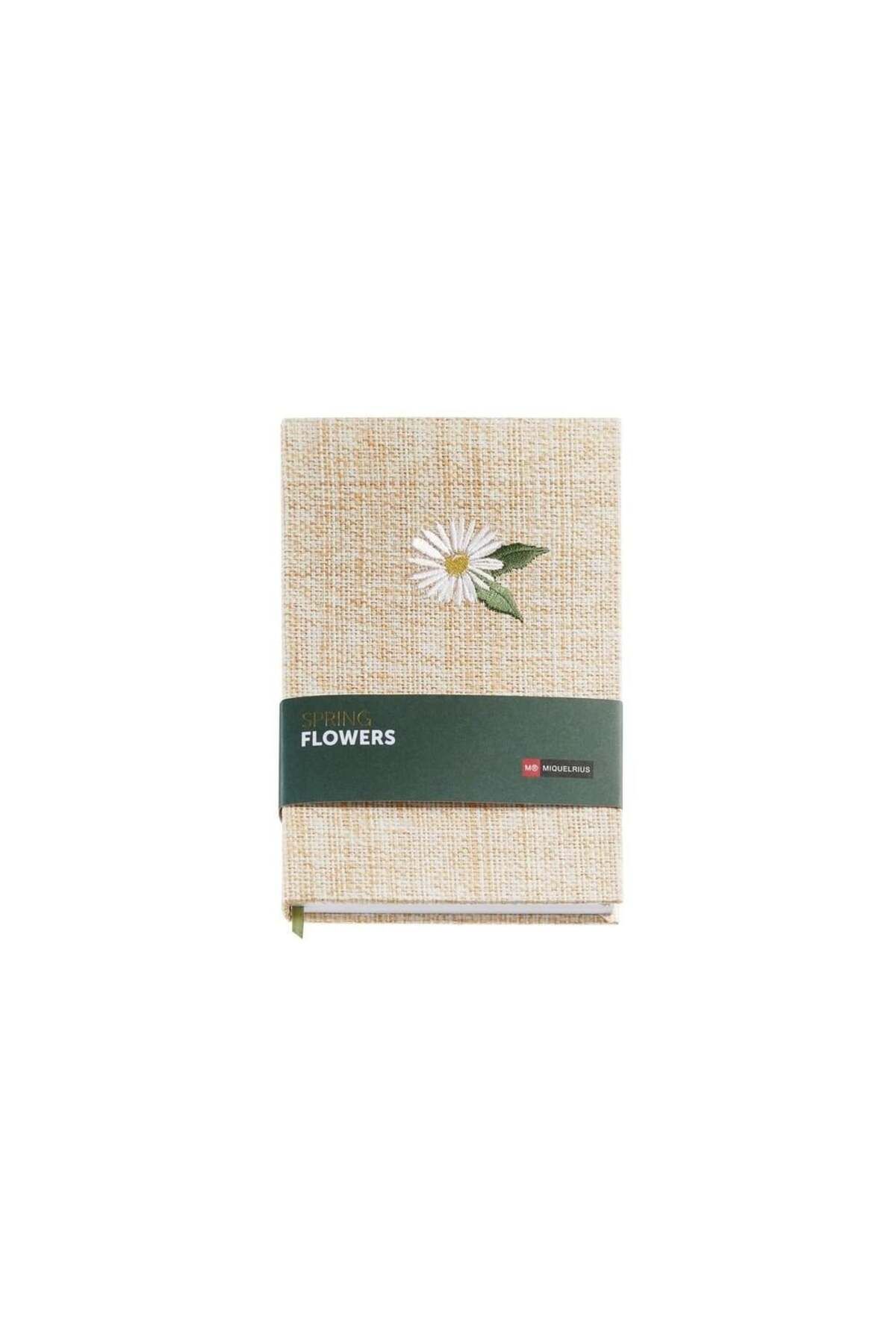 Unmeiprojects Miquelrius A5 Rafya Sert Kapak Çizgili Spring Flowers Defter