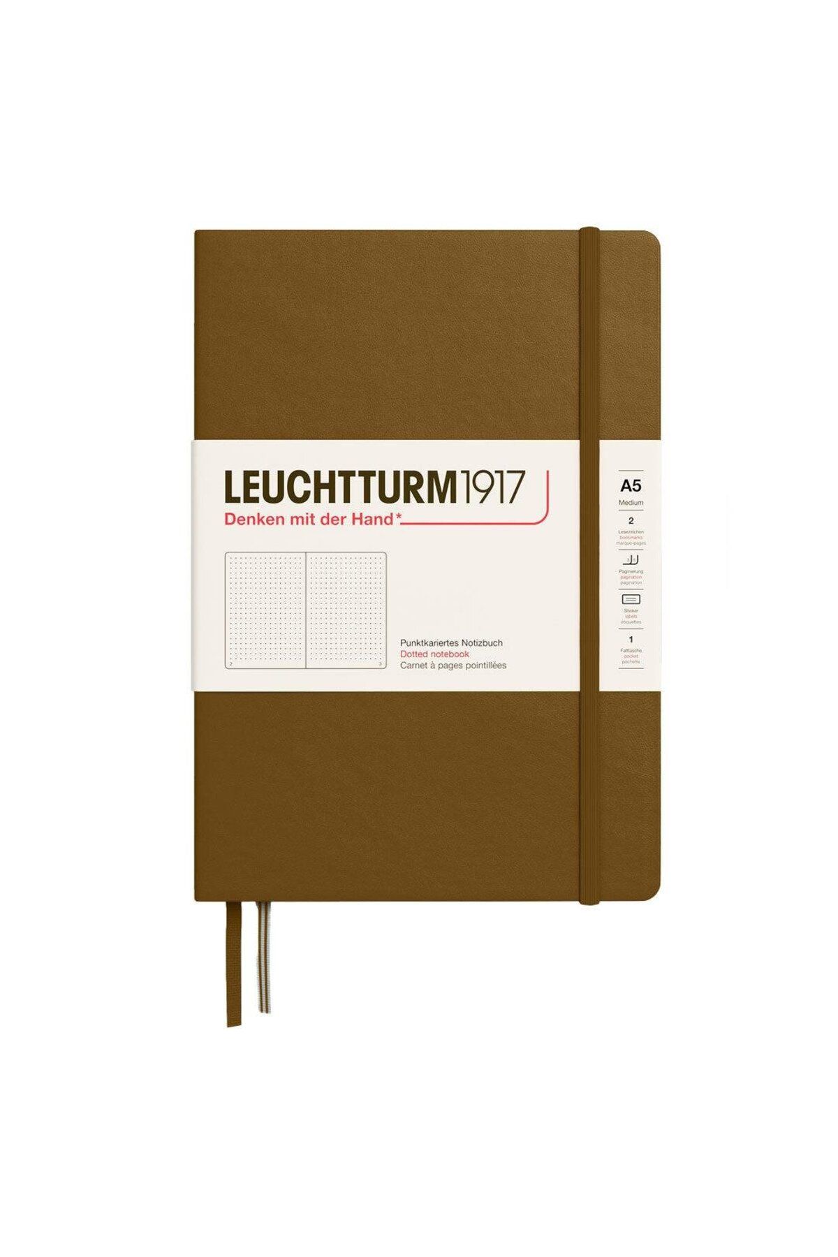 Leuchtturm1917 2025 Colors Orta Boy (A5), Sert Kapak, 251 Sayfa, Noktalı Defter Spice Brown 372197