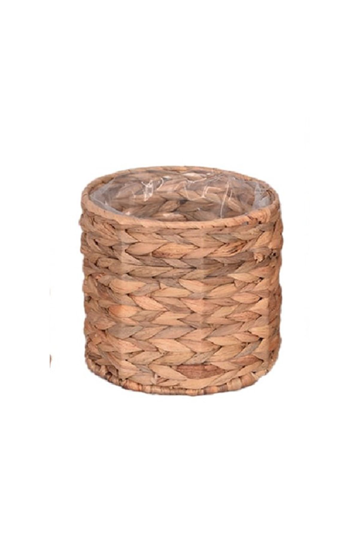 Bahçem Dekoratif Natural Su Sümbülü Metal Çerçeveli İç Naylon Korumalı Sepet / Saksı 21X18 cm 1 Adet