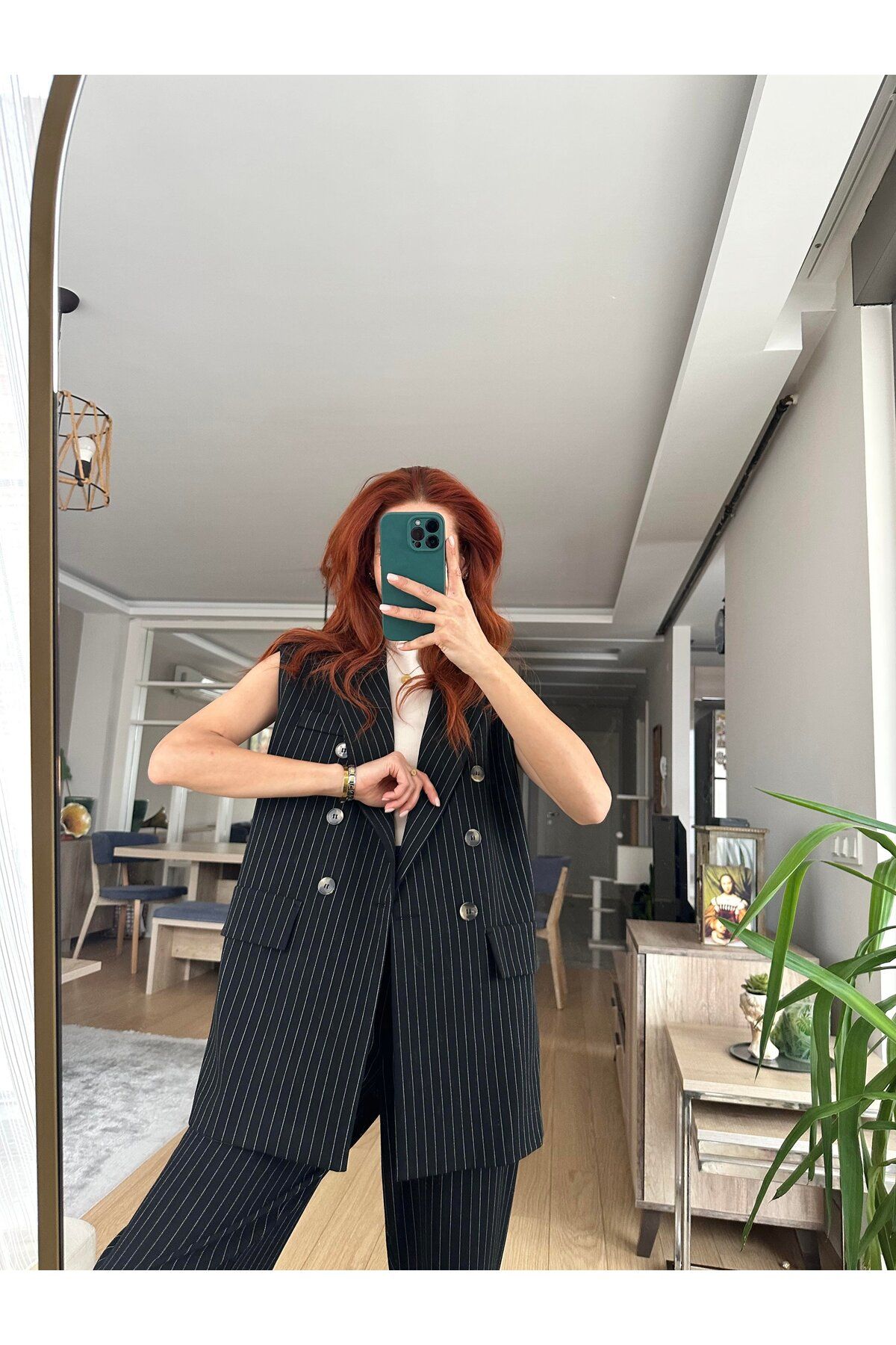 Trend Marfa Atlas Kumaş Premium Boy Fit Pantolonlu Kolsuz Ceket Yelek Takım