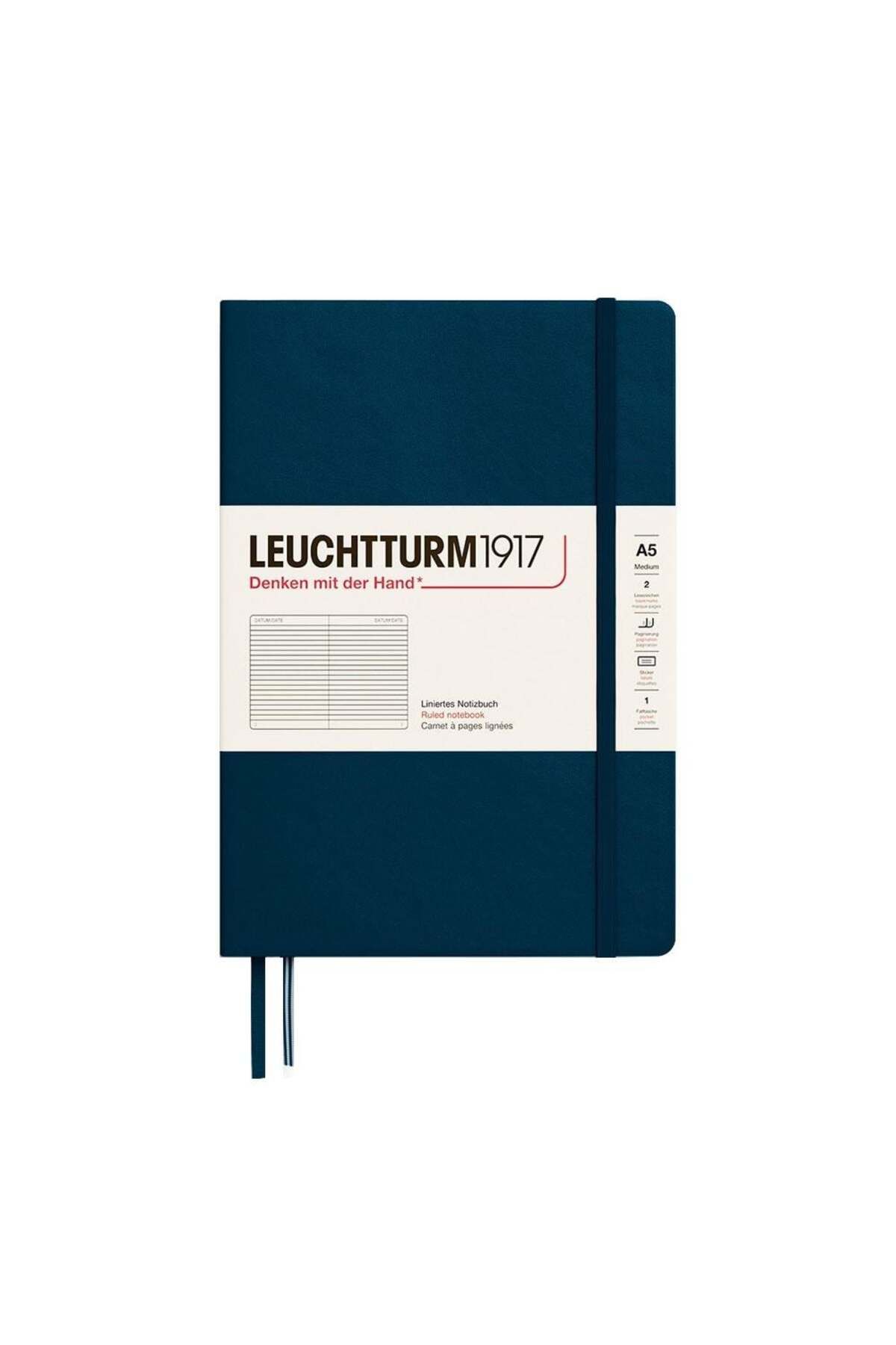 Leuchtturm1917 2025 Colors Orta Boy (A5), Sert Kapak, 251 Sayfa, Çizgili Defter Deep Sea 372190