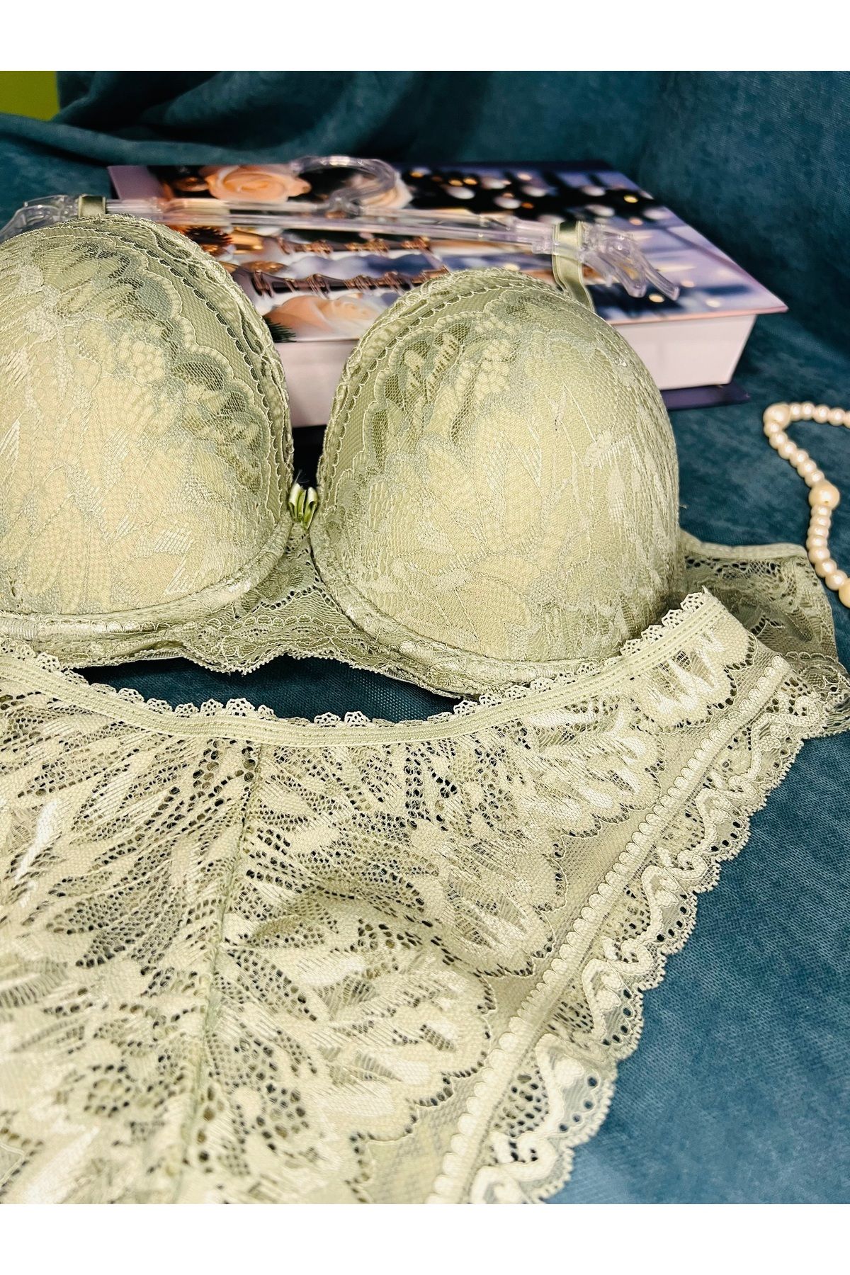 Butik Dantelli 2'li Südyen Takım Beyaz
