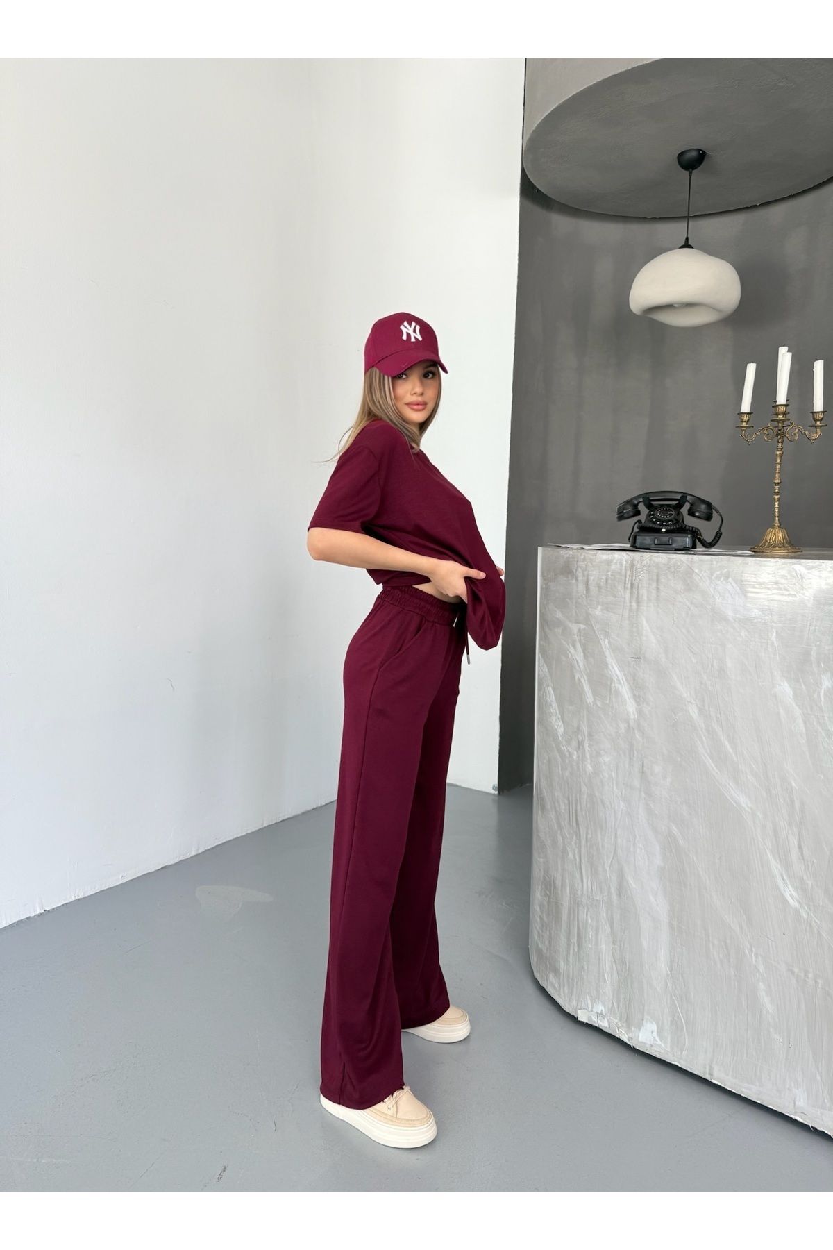 COOL TARZ-Set de trening cu mânecă scurtă din țesătură modal pentru femei, moale/elastic – Set confortabil de sus și de jos 3