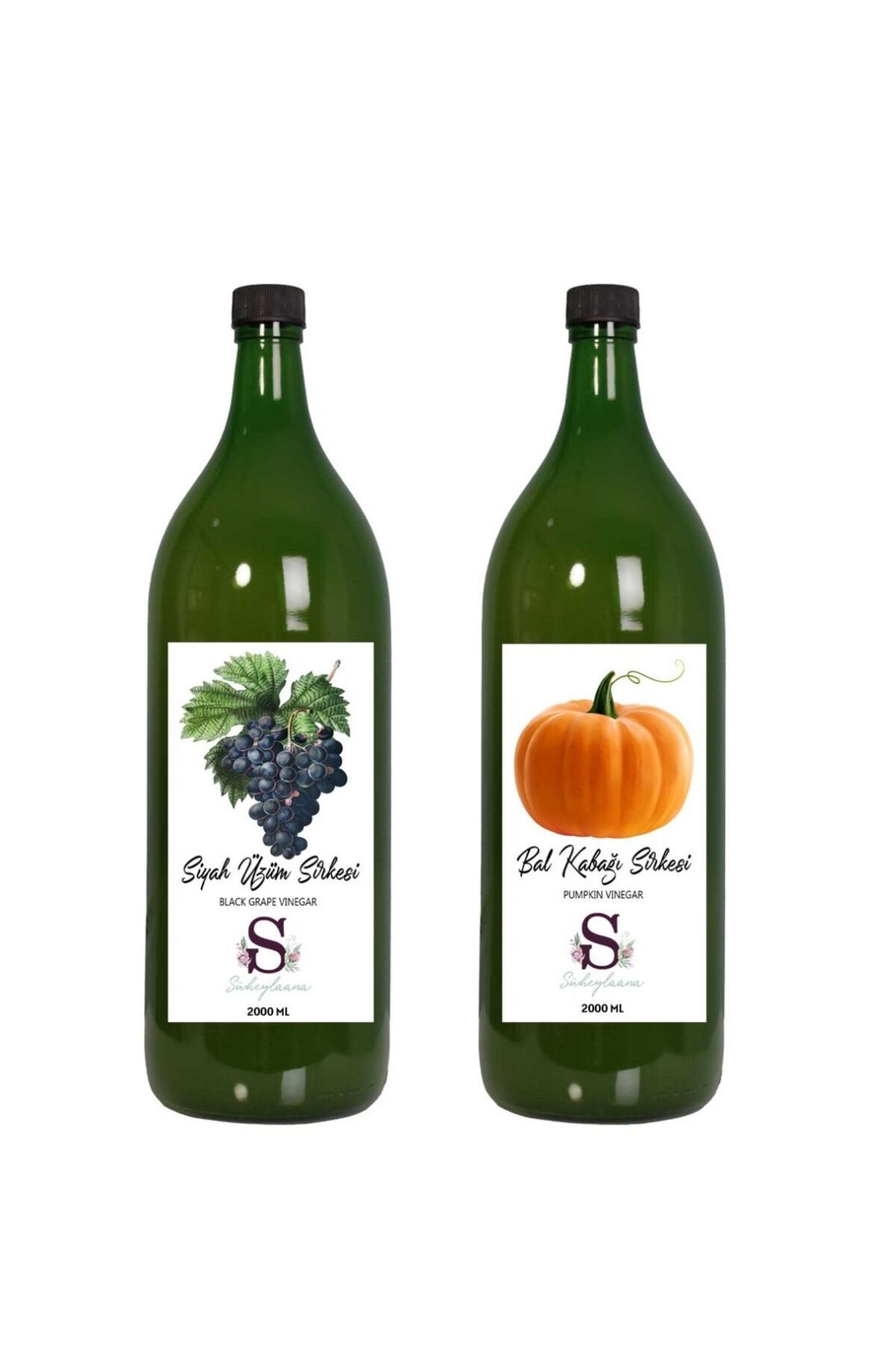 Süheylaana Doğal Siyah Üzüm Sirkesi 2000 Ml - Doğal Bal Kabağı Sirkesi 2000 Ml