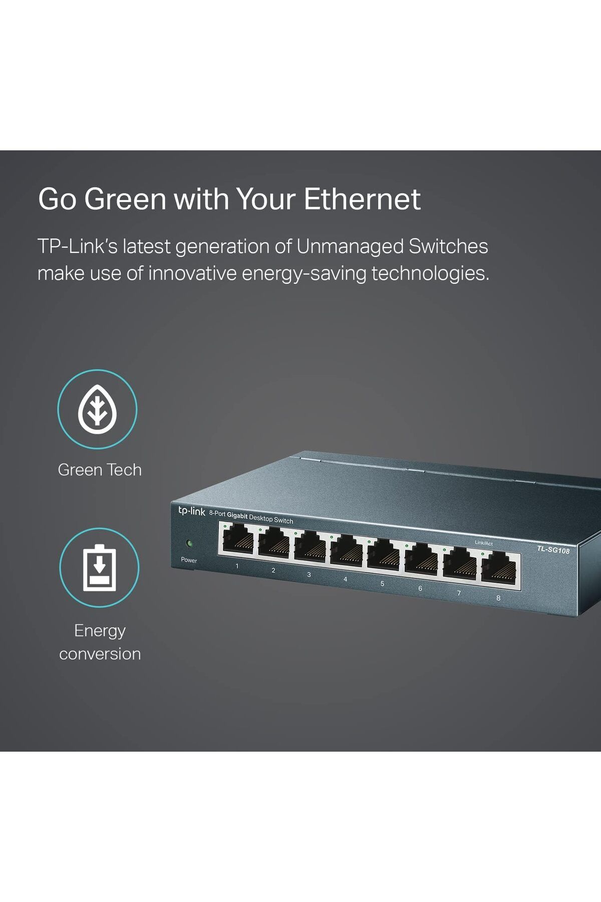TP-LINK-TP-Link 8 Port Gigabit Ethernet Network Switch - Ethernet Splitter | Plug & Play | Fanless | Sturdy 9