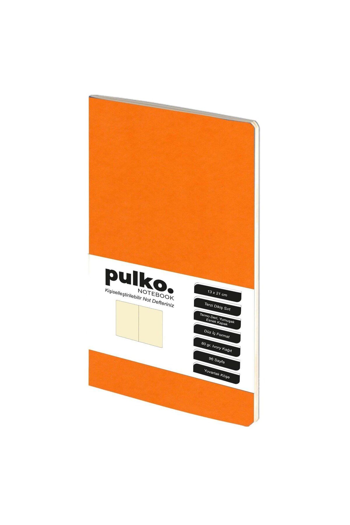 Pulko Terzi Dikiş 13x21 cm Çizgisiz Defter Mandalina