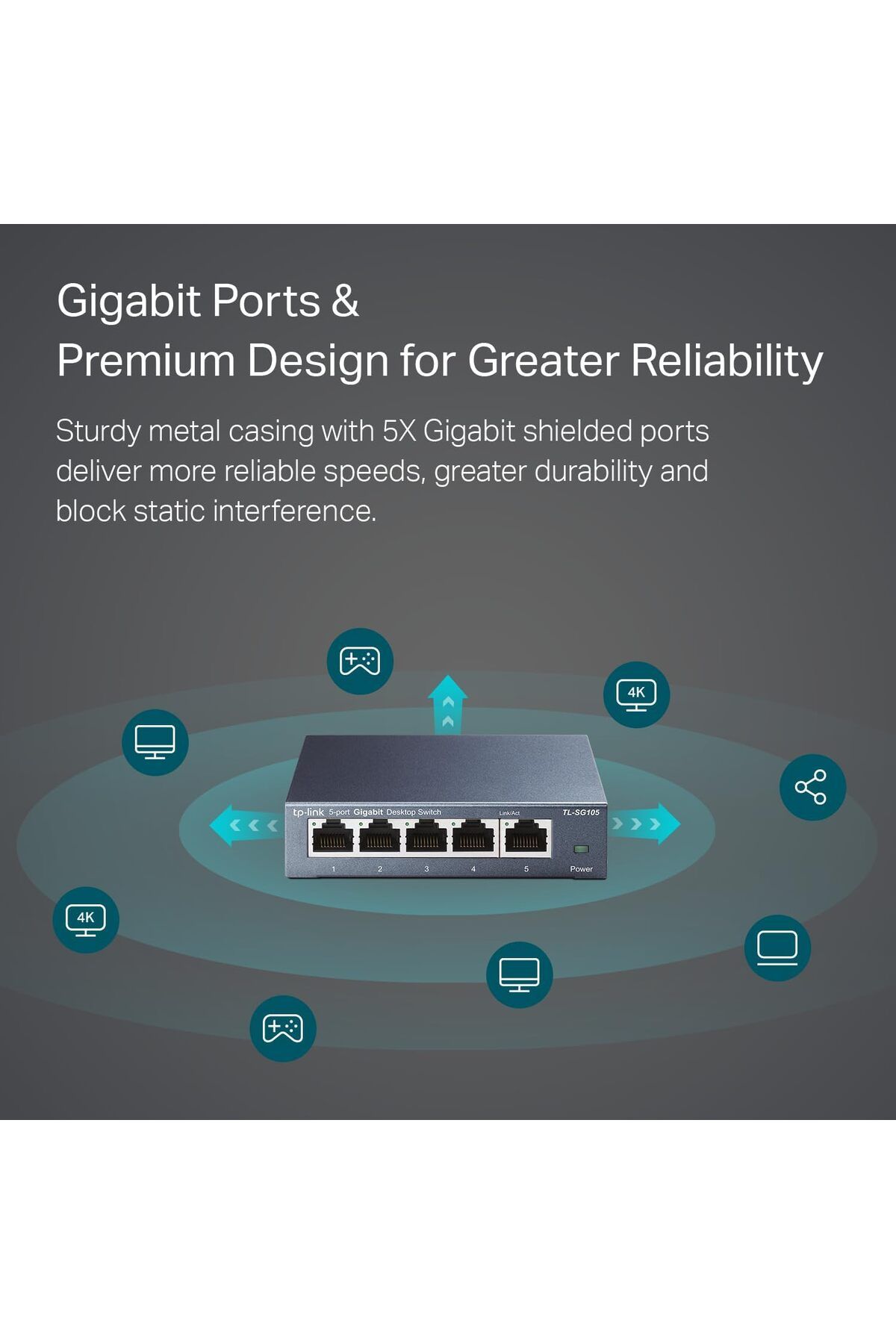 TP-LINK-TL-SG105 5-Port Gigabit Steel Desktop Switch 3
