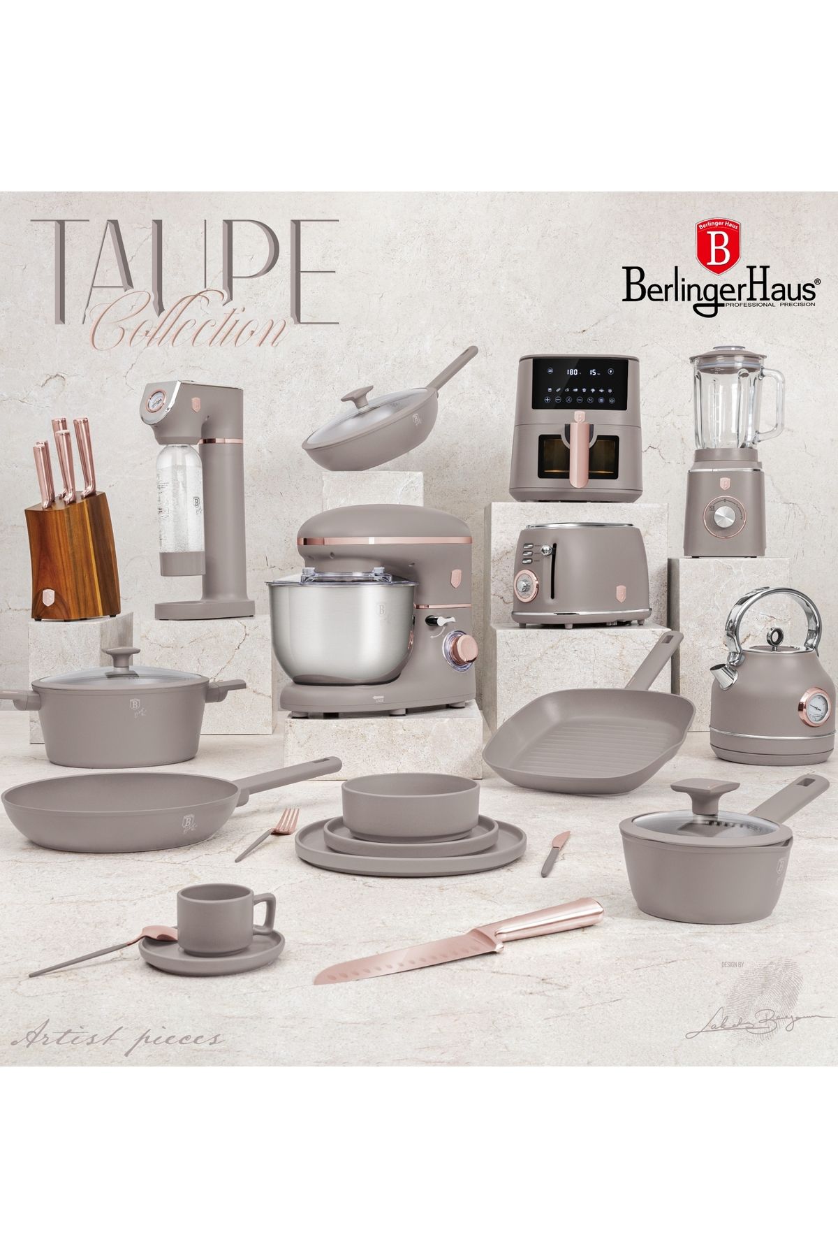 Berlinger Haus-Friteuză cu aer cald, digitală, cu LCD, programe și temporizator, 8 l, colecție Taupe 7