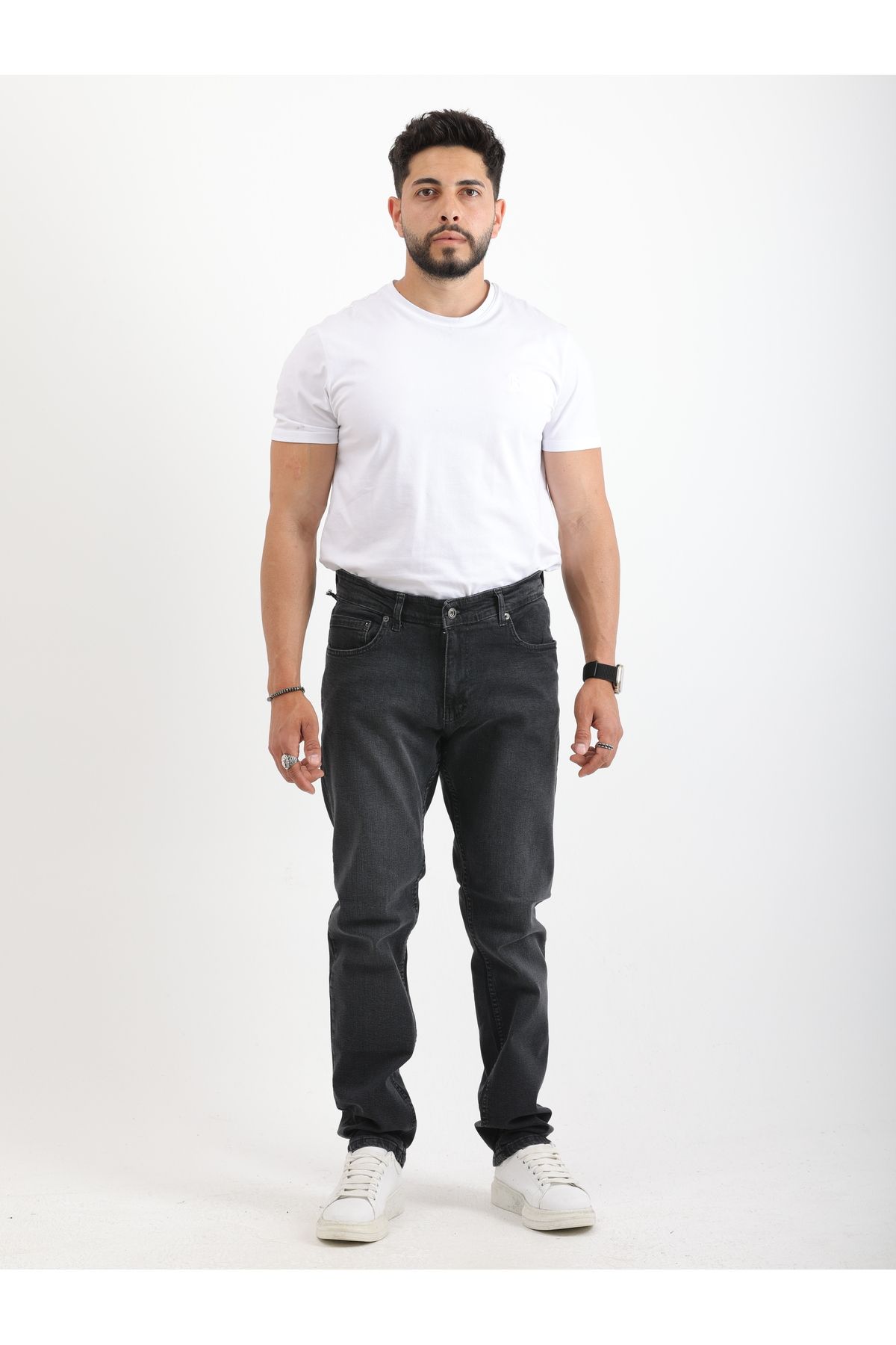 cliento Erkek Regular Fit Normal Bel Siyah Jean Pantolon