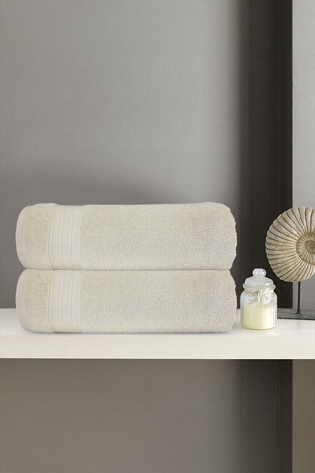 Anılsan 2'li Sepya Banyo Havlusu - 70x140 Cm, 570gr, %100 pamuk, Spa Ve Otel Havlusu, Günlük Kullanıma Uygun