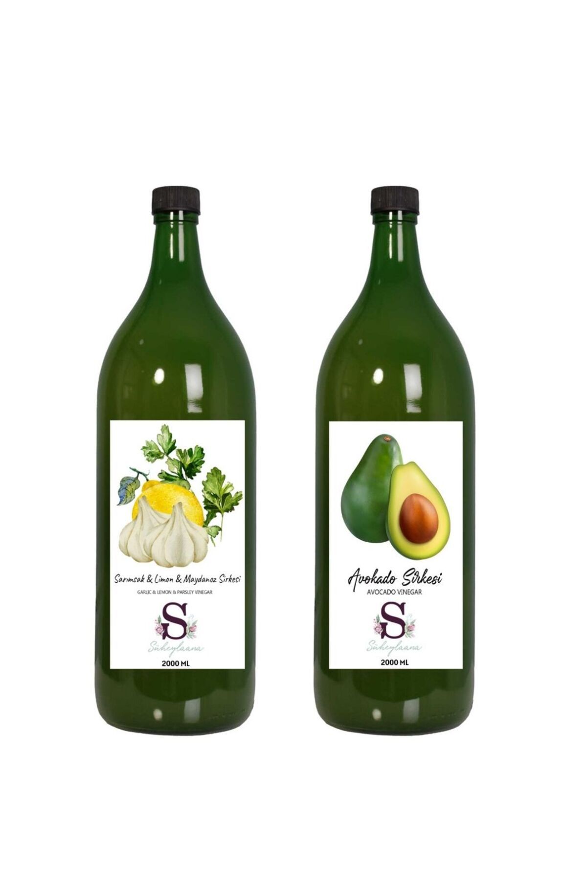 Süheylaana Doğal Sarımsak & Limon & Maydanoz Sirkesi 2000 Ml - Doğal Avokado Sirkesi 2000 Ml